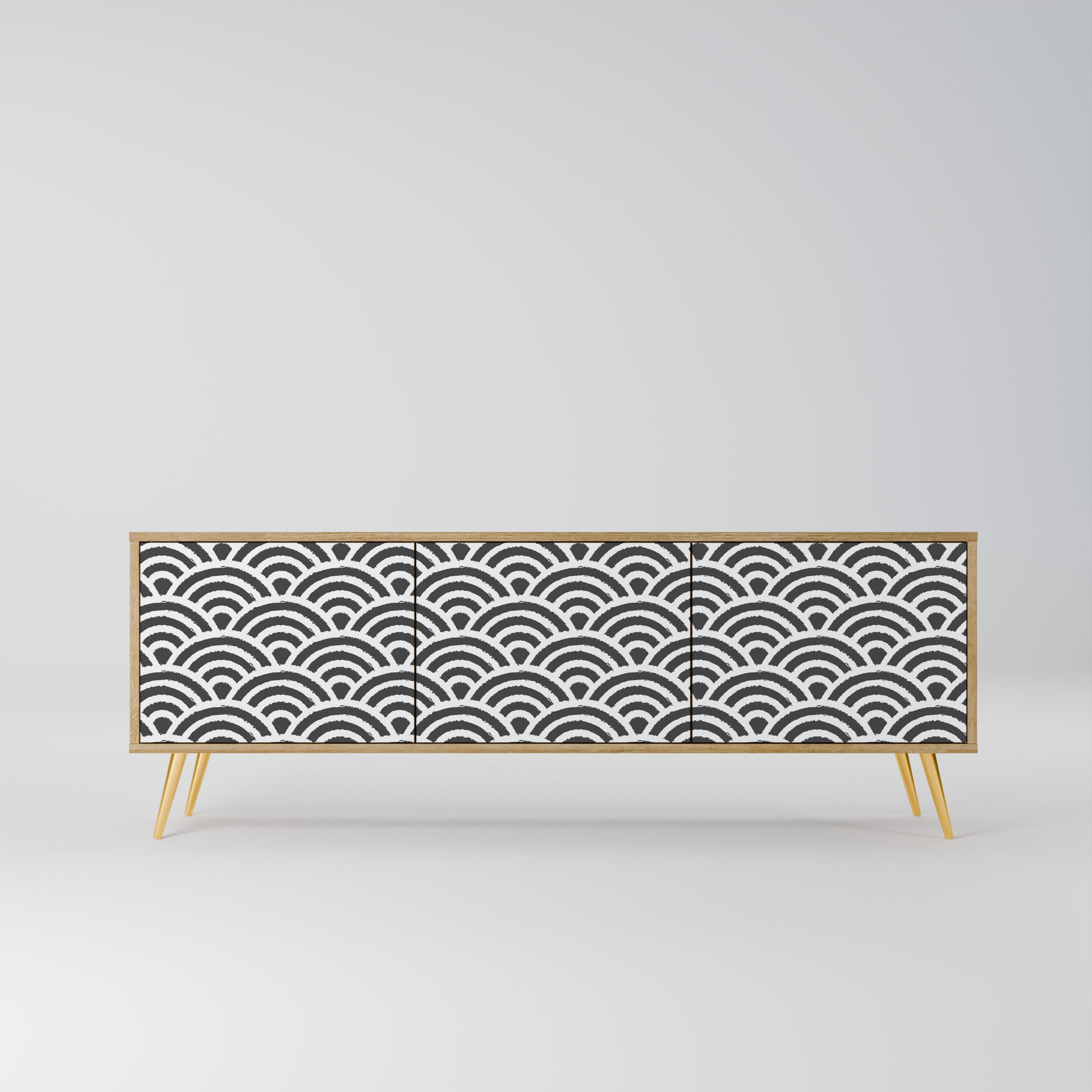 Meuble TV 3 portes effet chêne GLOOMY HOST