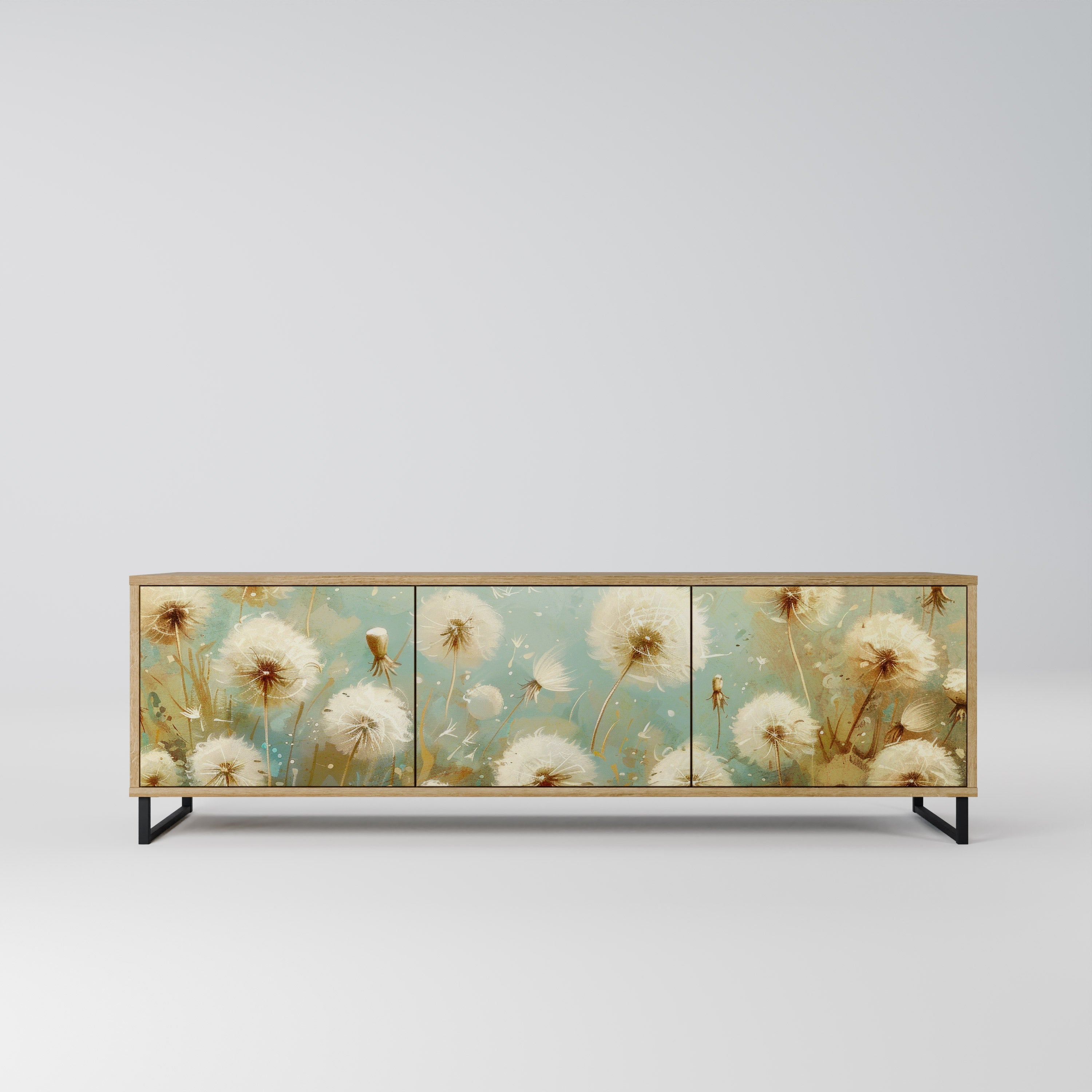 Meuble TV 3 portes DREAMY MEADOW effet chêne