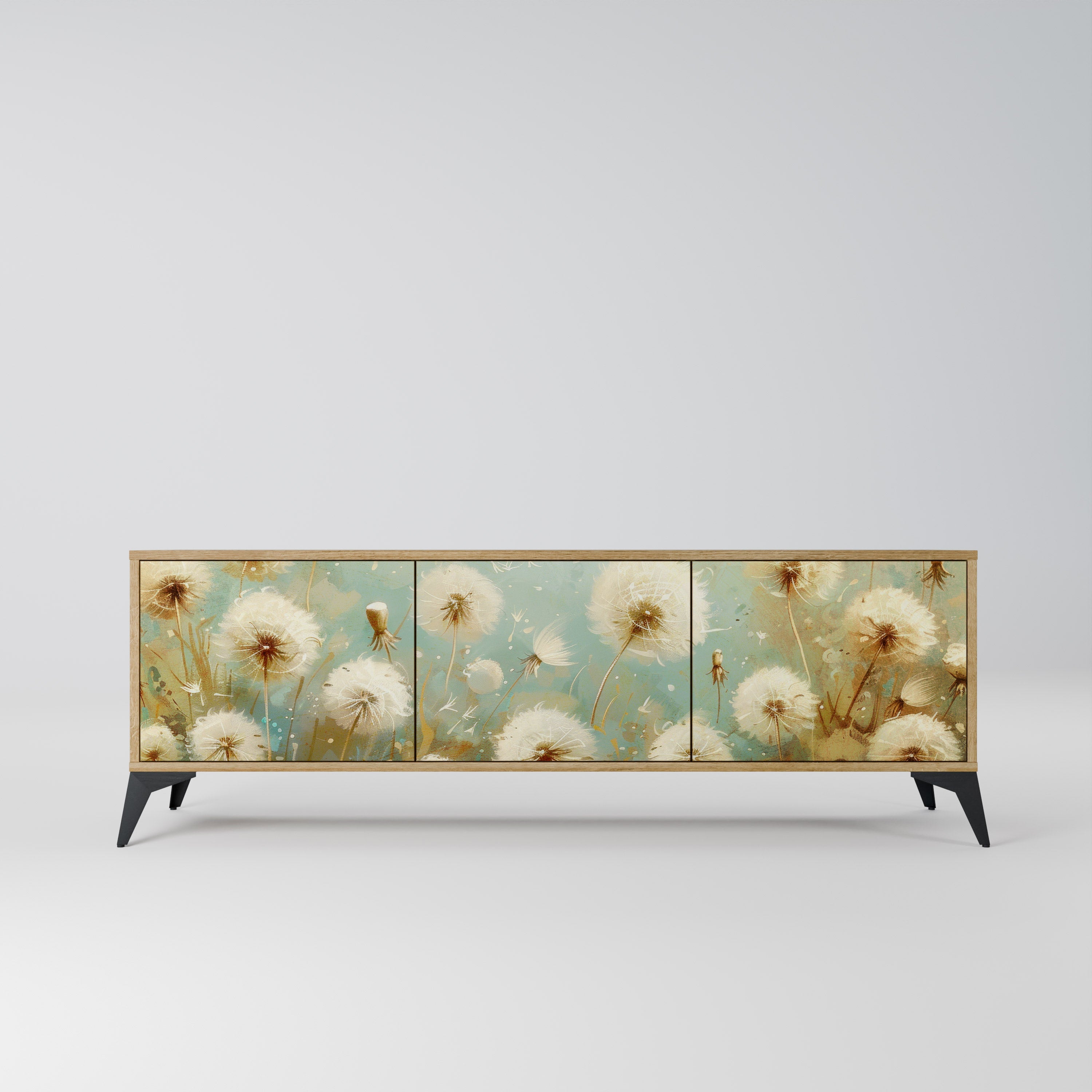 Meuble TV 3 portes DREAMY MEADOW effet chêne