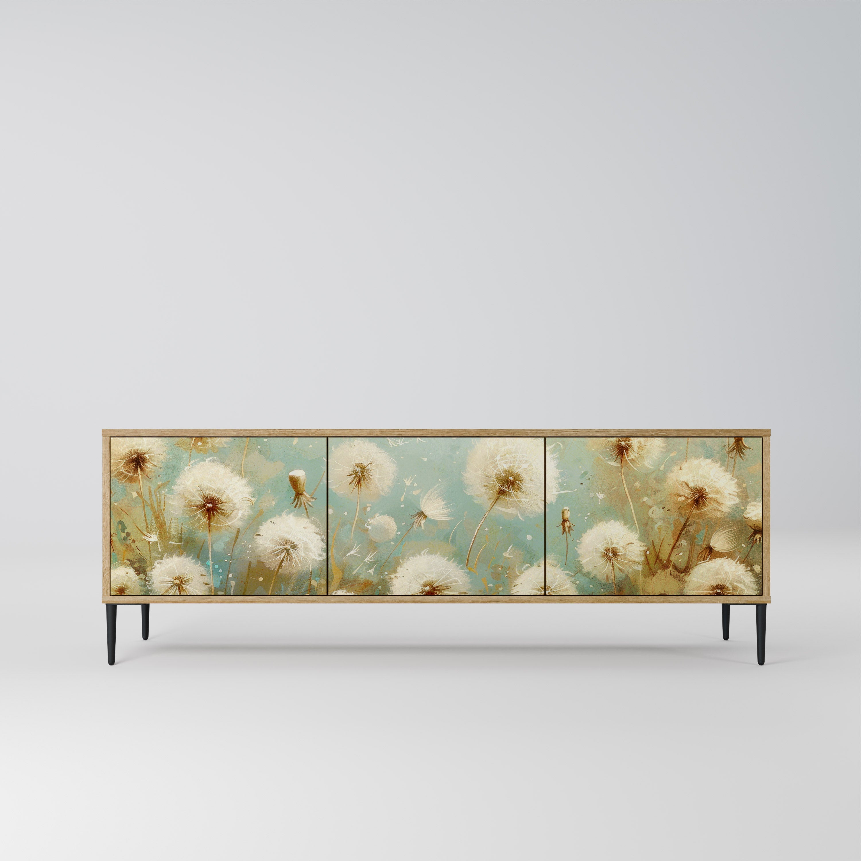 Meuble TV 3 portes DREAMY MEADOW effet chêne