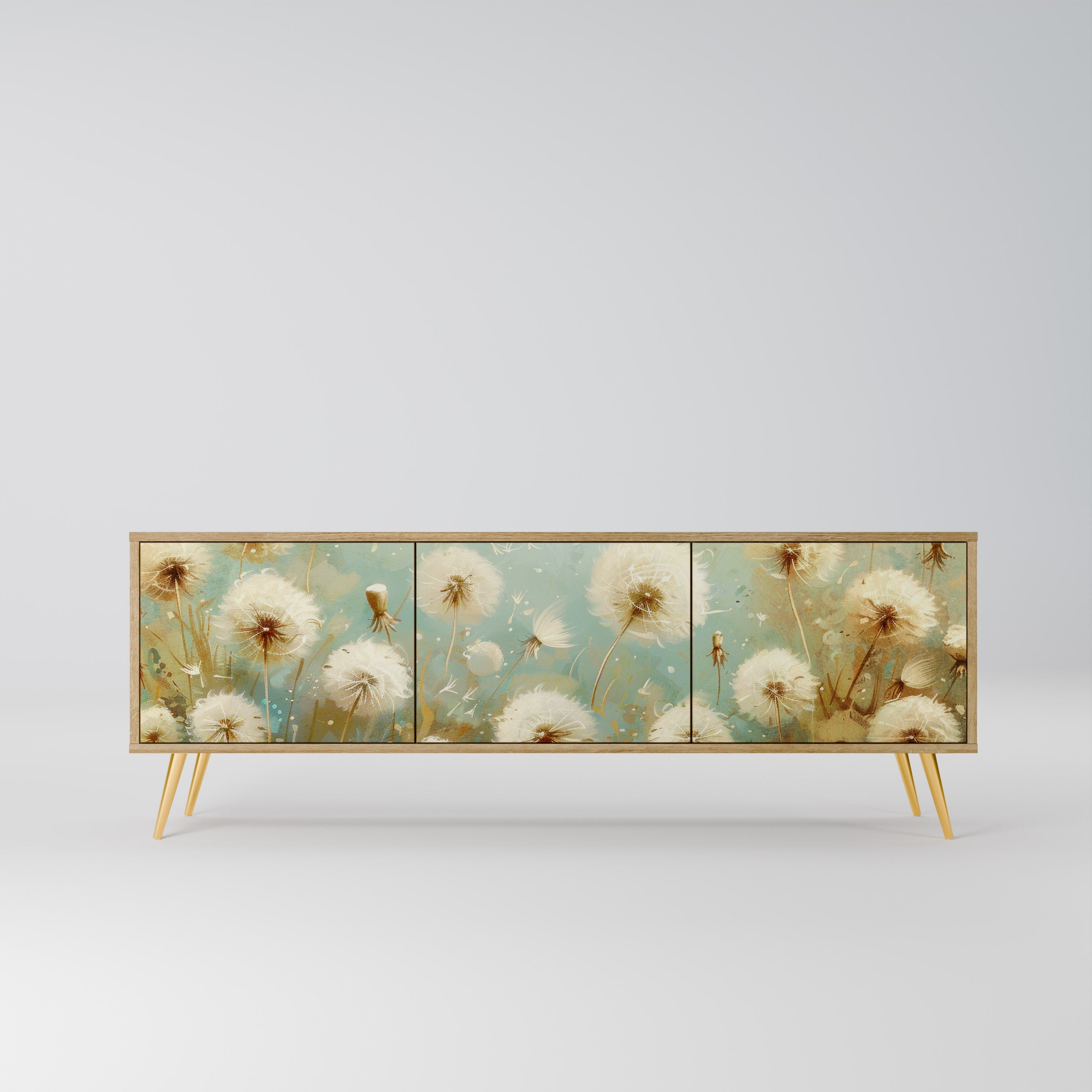 Meuble TV 3 portes DREAMY MEADOW effet chêne