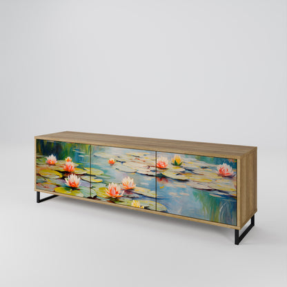 BLOOMING WATERS 3-Door TV Cabinet