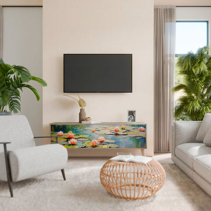 BLOOMING WATERS 3-Door TV Cabinet