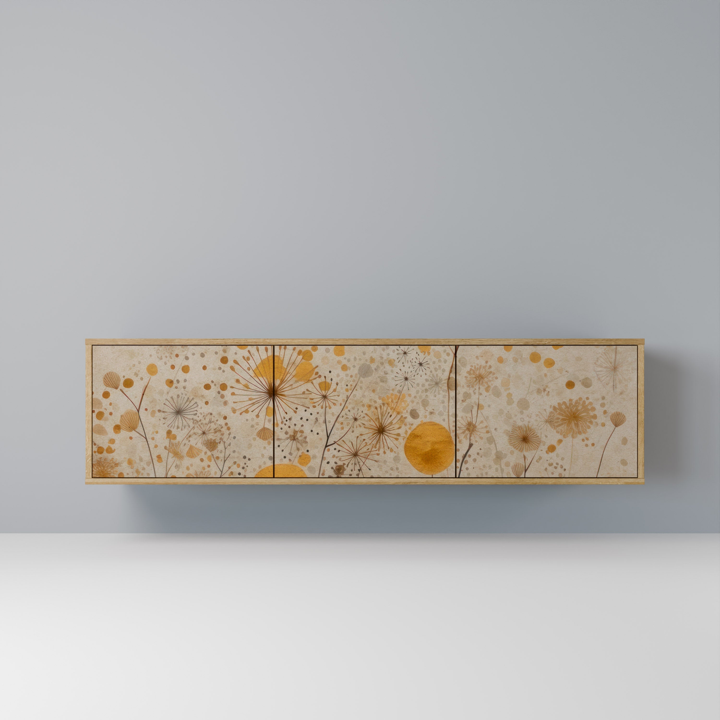 Meuble TV 3 portes MORNING GLADE effet chêne