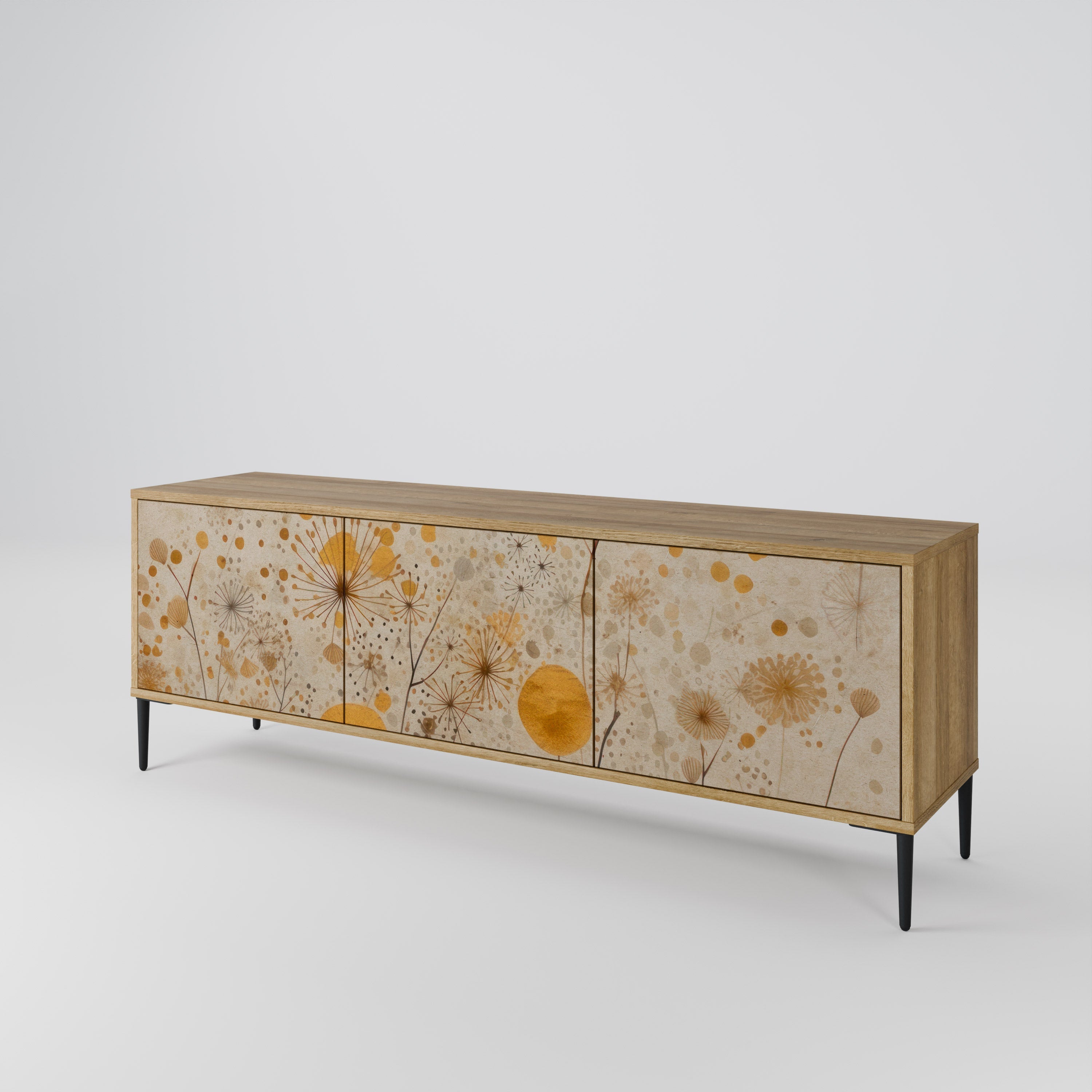 Meuble TV 3 portes MORNING GLADE effet chêne