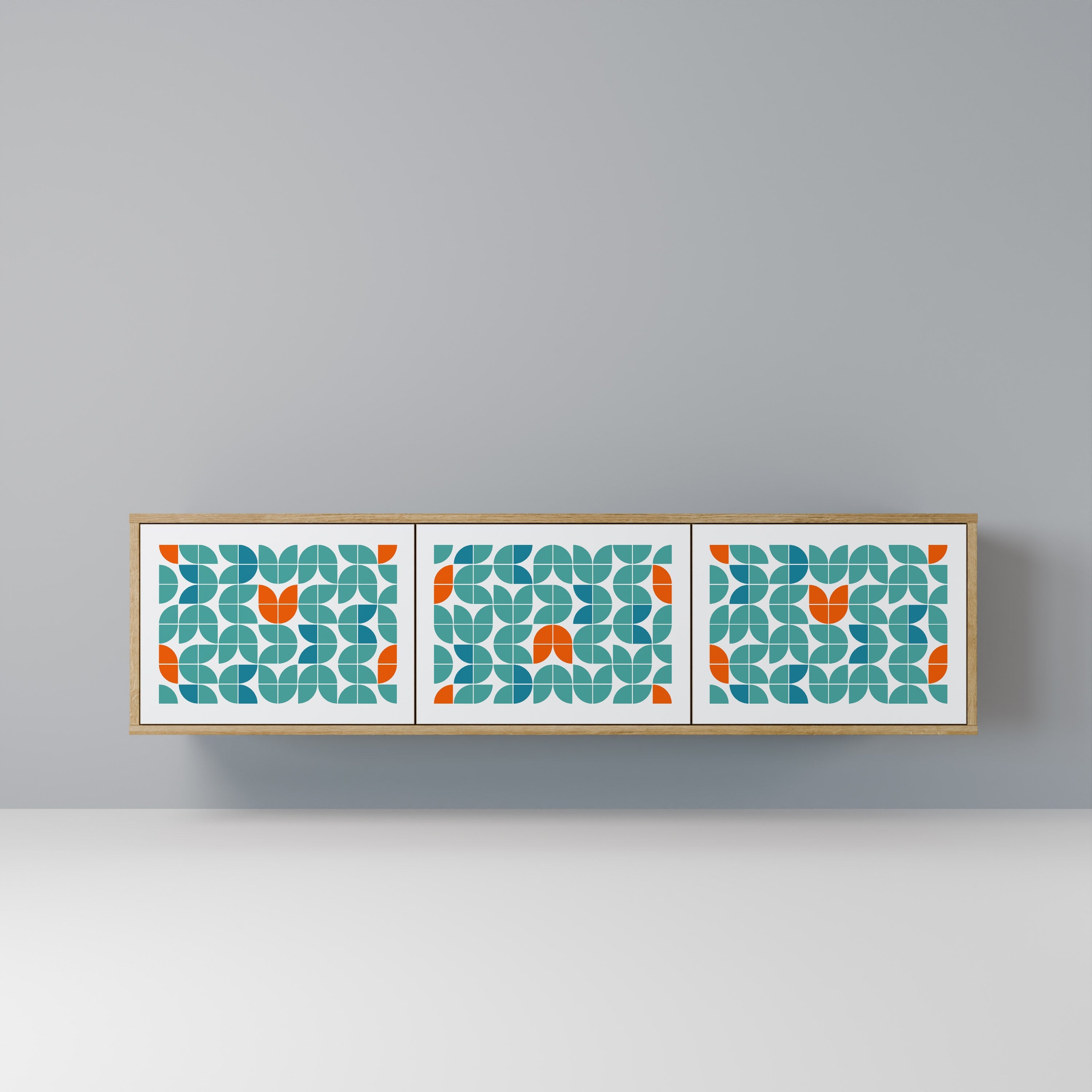 Meuble TV 3 portes BE THE CHANGE effet chêne