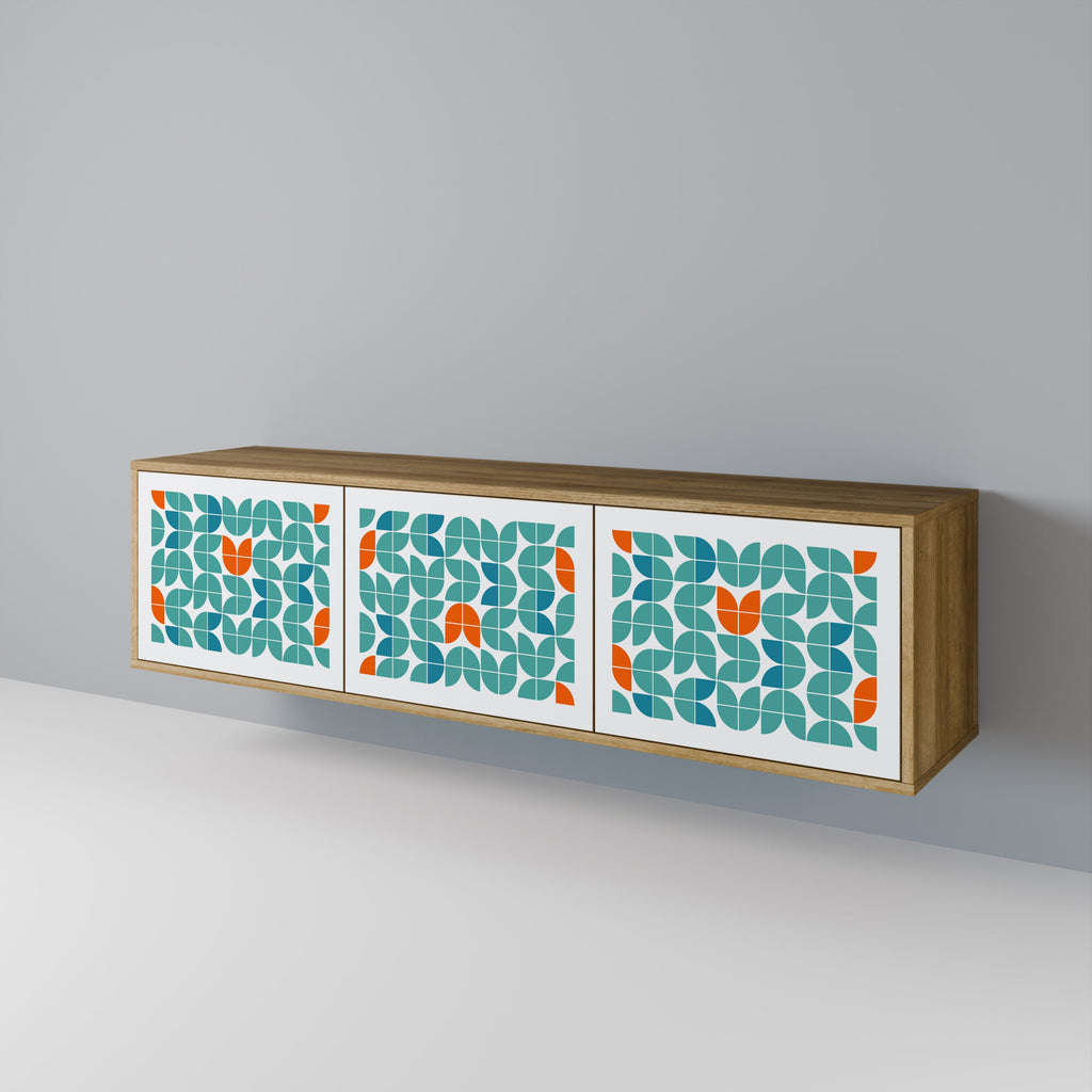 Meuble TV 3 portes BE THE CHANGE effet chêne