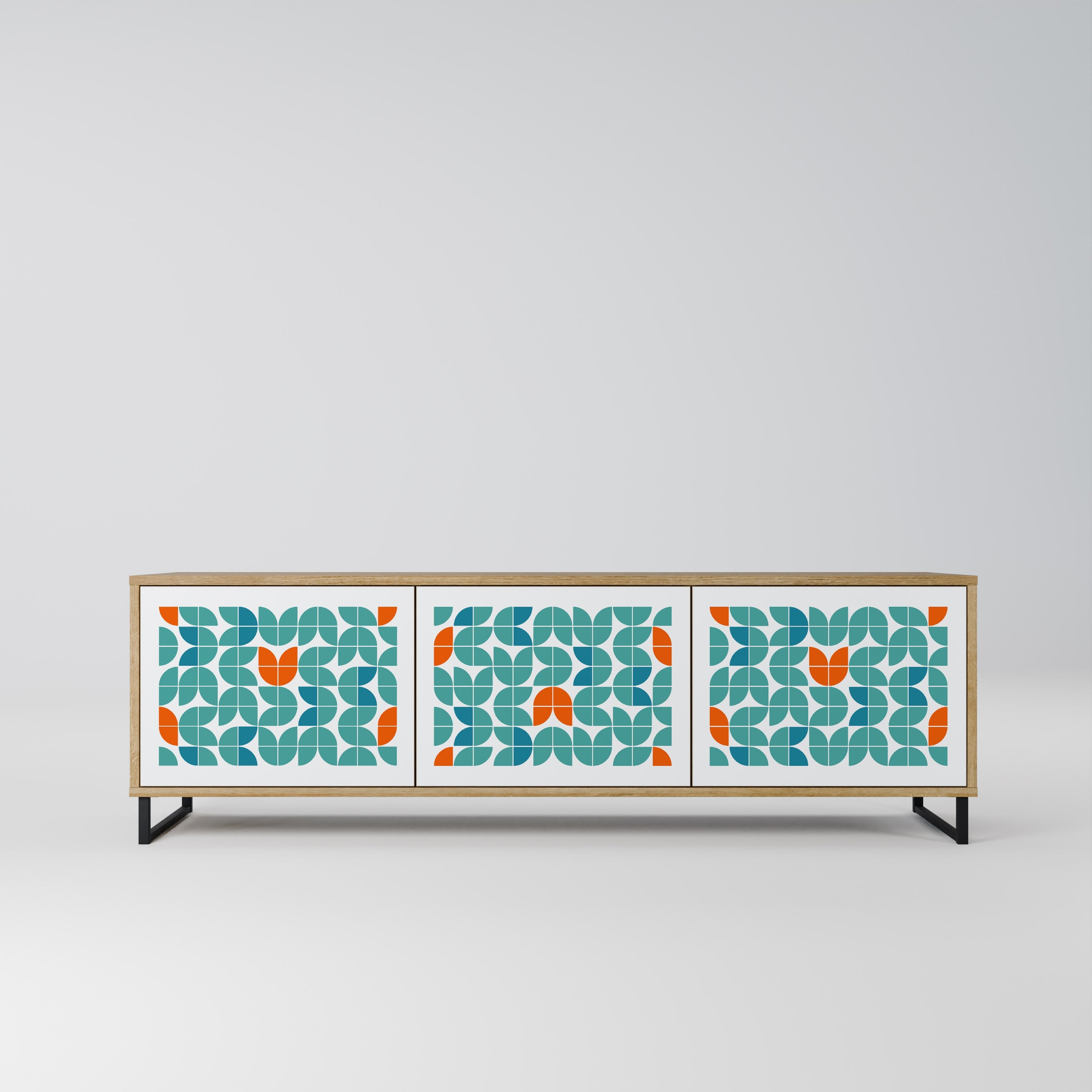 Meuble TV 3 portes BE THE CHANGE effet chêne