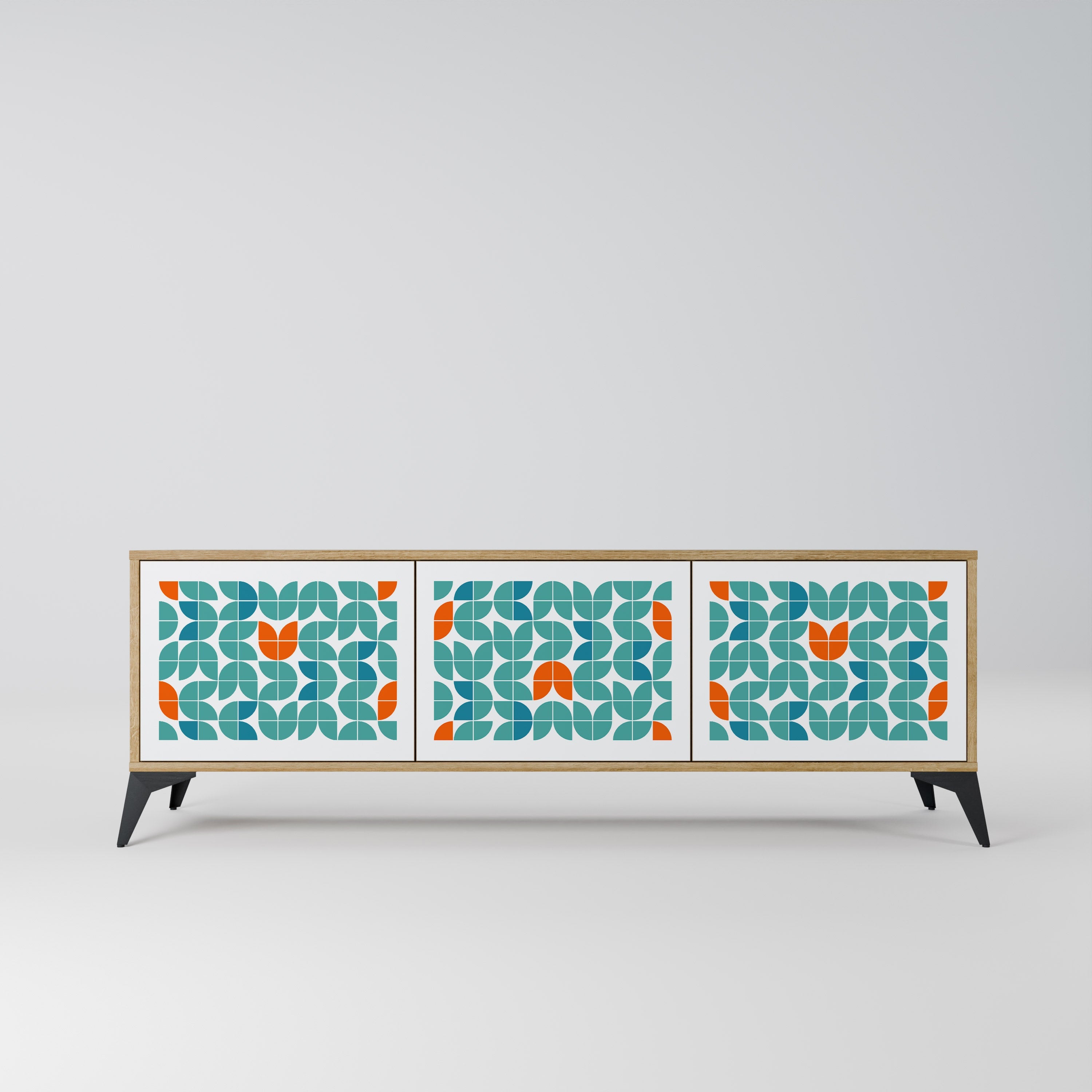 Meuble TV 3 portes BE THE CHANGE effet chêne