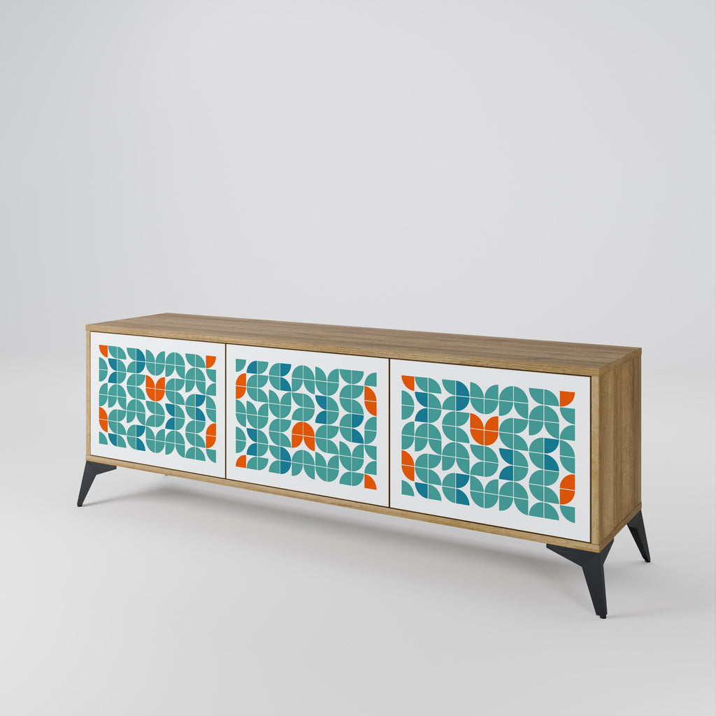 Meuble TV 3 portes BE THE CHANGE effet chêne