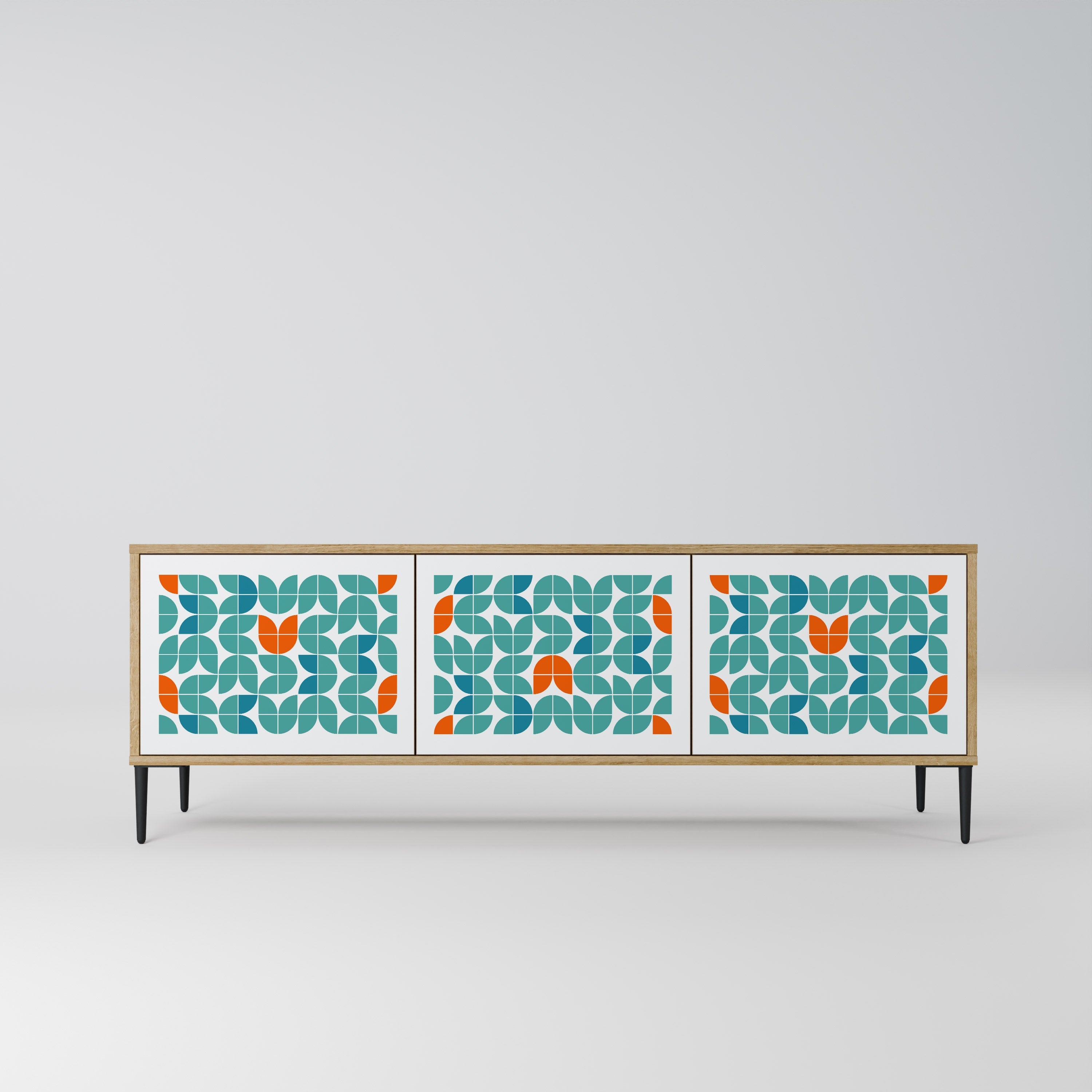 Meuble TV 3 portes BE THE CHANGE effet chêne