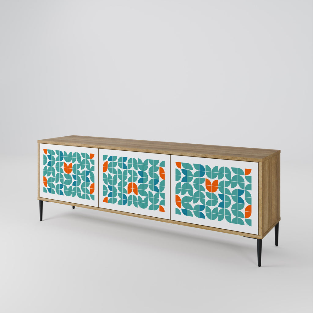 Meuble TV 3 portes BE THE CHANGE effet chêne