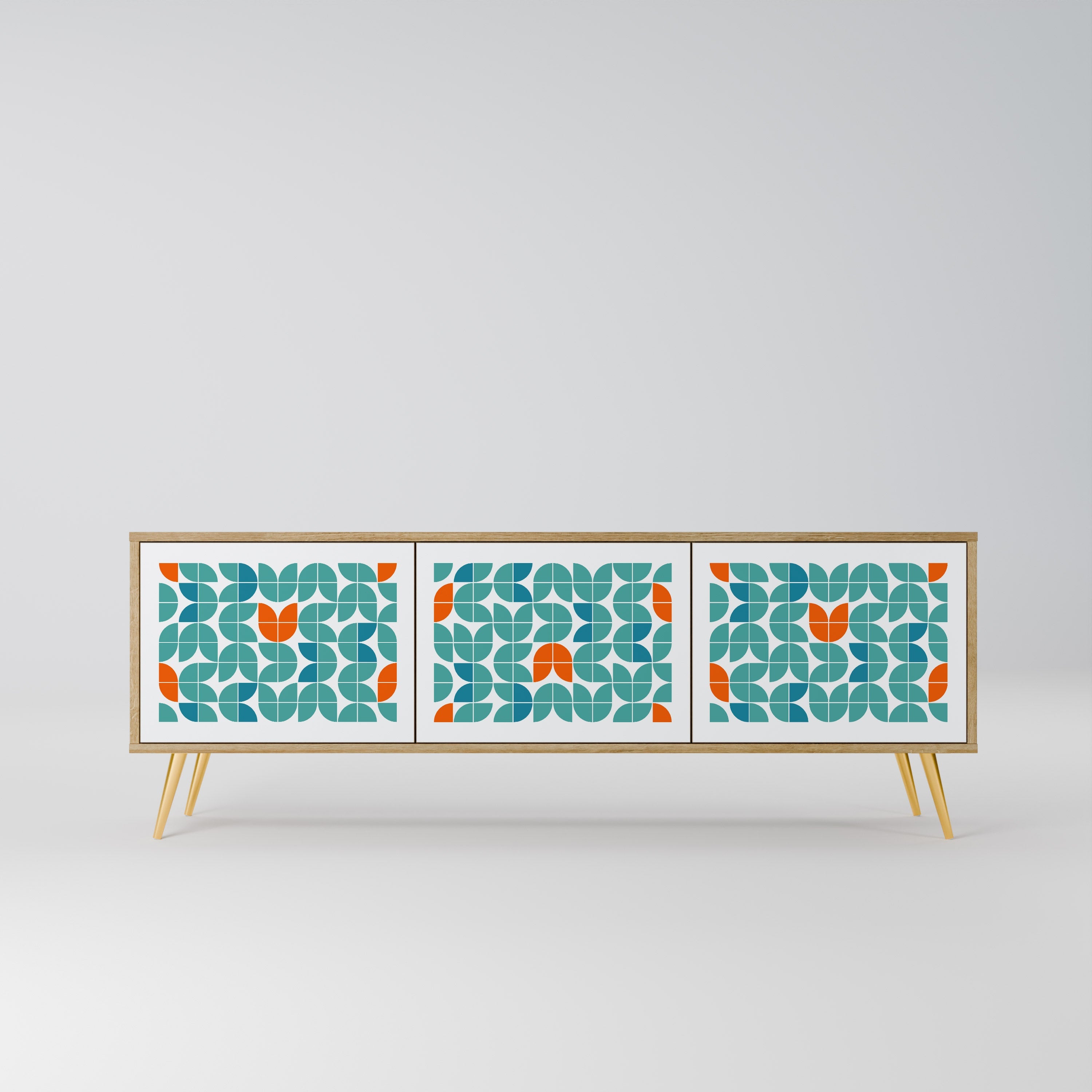 Meuble TV 3 portes BE THE CHANGE effet chêne