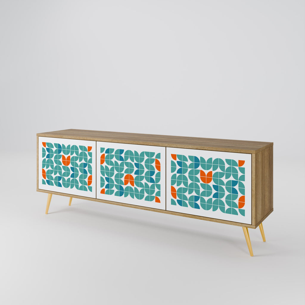 Meuble TV 3 portes BE THE CHANGE effet chêne