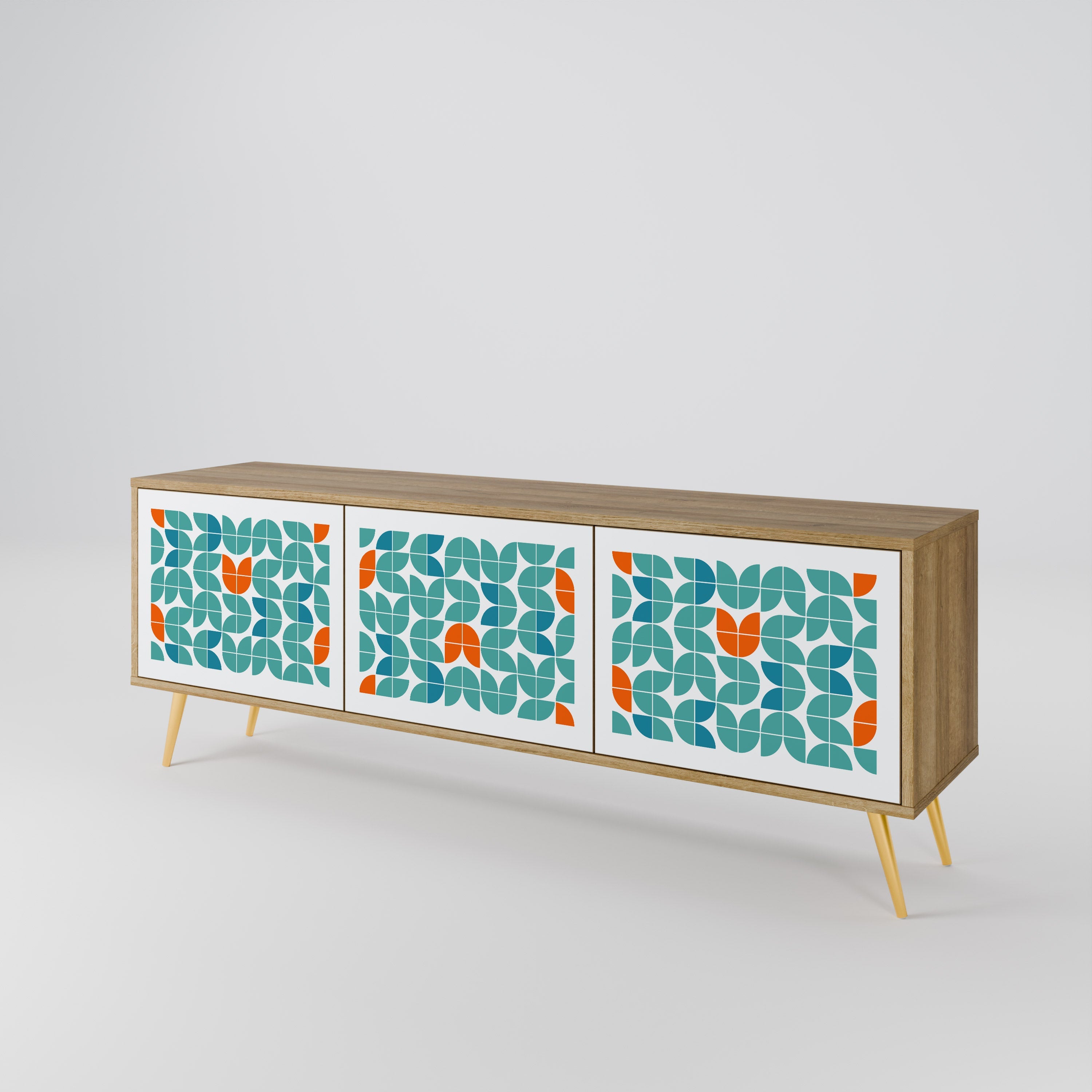 Meuble TV 3 portes BE THE CHANGE effet chêne