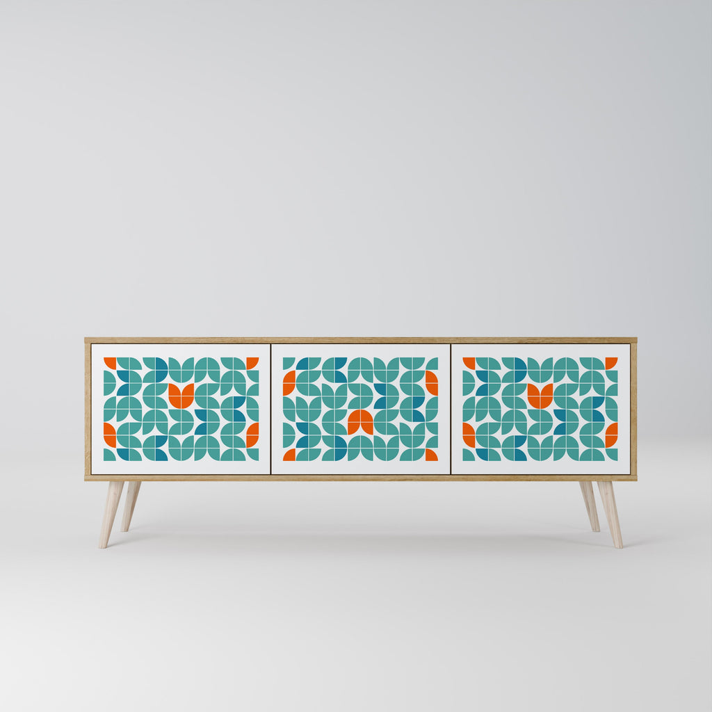 Meuble TV 3 portes BE THE CHANGE effet chêne