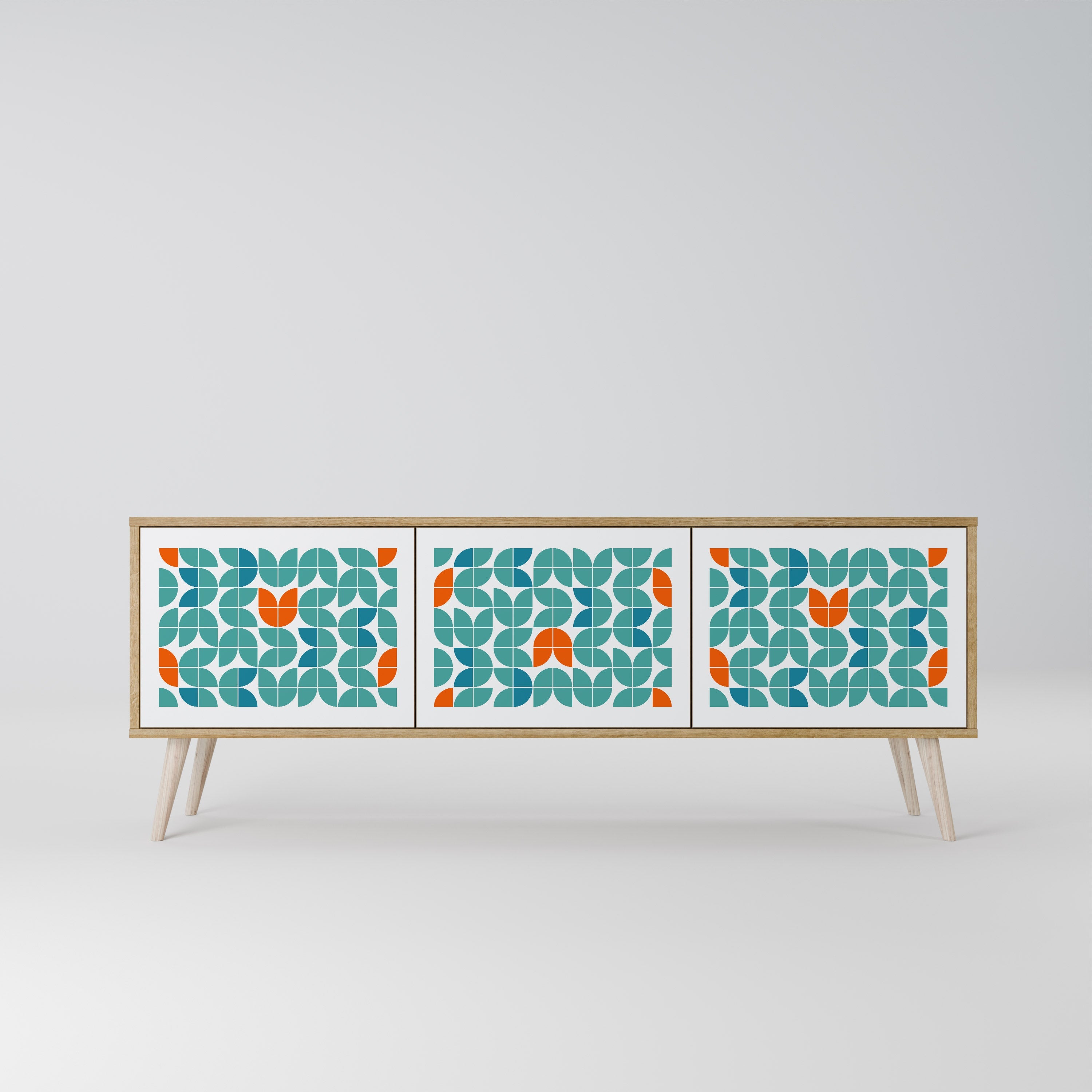 Meuble TV 3 portes BE THE CHANGE effet chêne