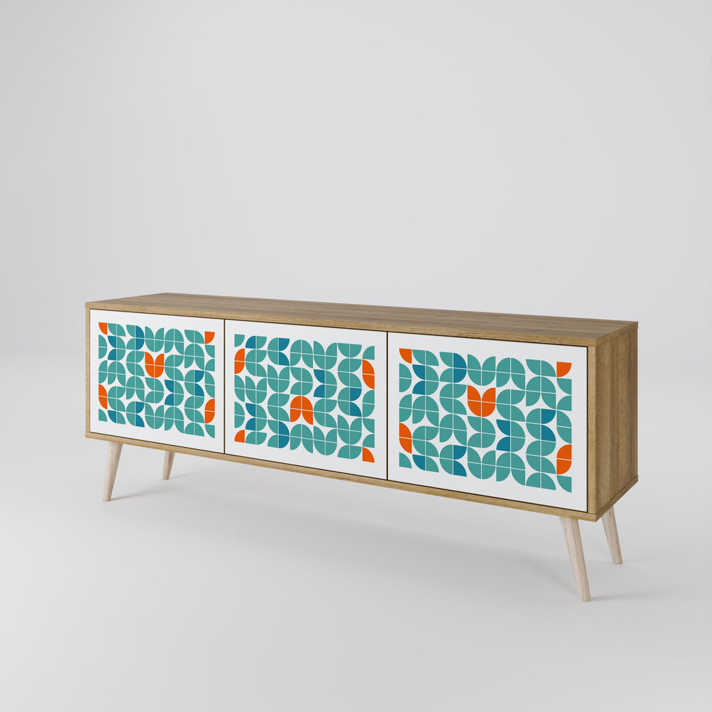 Meuble TV 3 portes BE THE CHANGE effet chêne