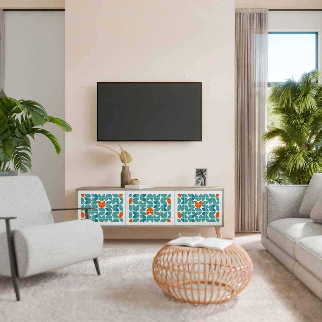 Meuble TV 3 portes BE THE CHANGE effet chêne