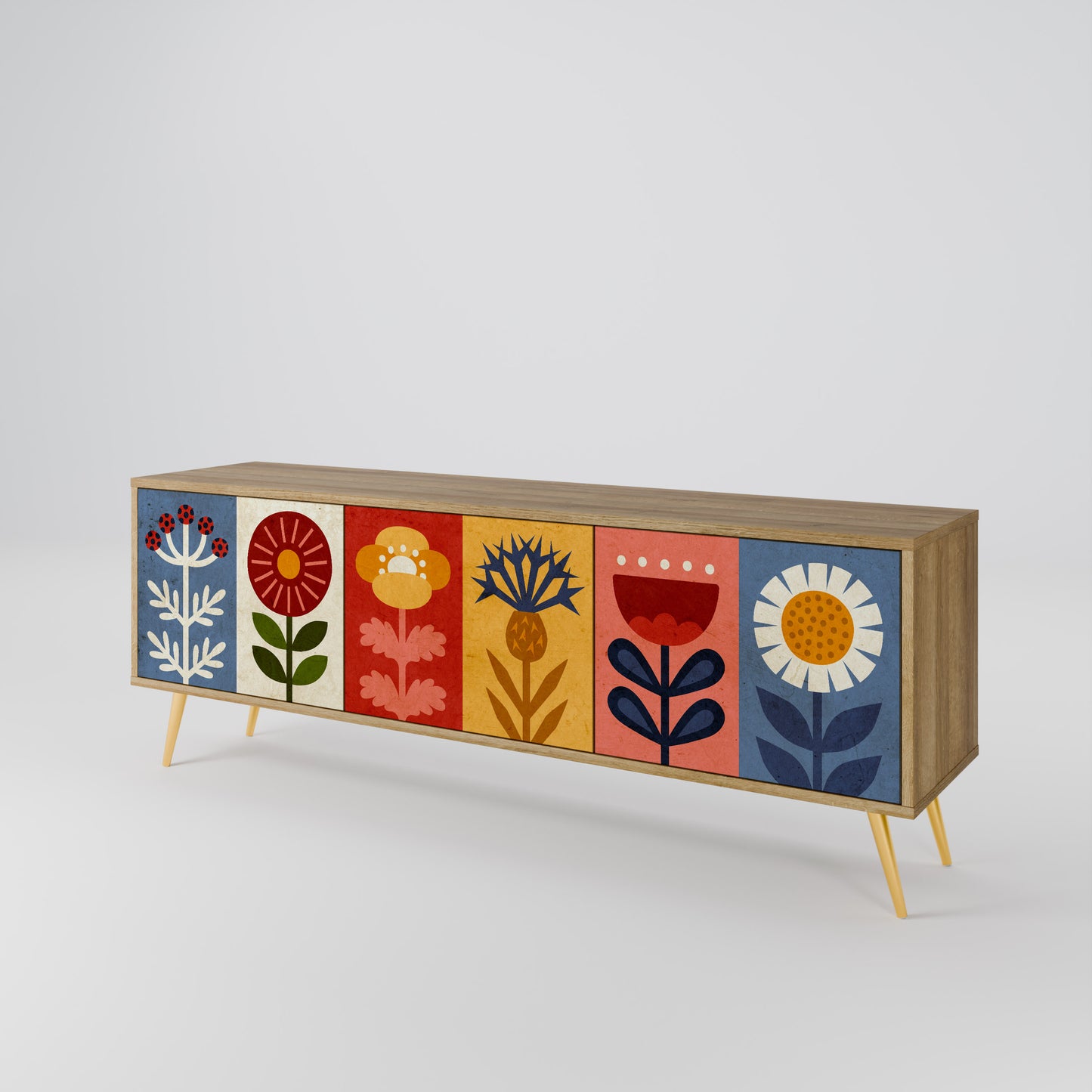SCANDIC FLOWERET 3-Door TV Cabinet