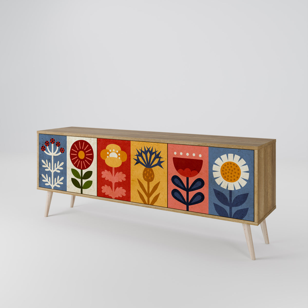 SCANDIC FLOWERET 3-Door TV Cabinet