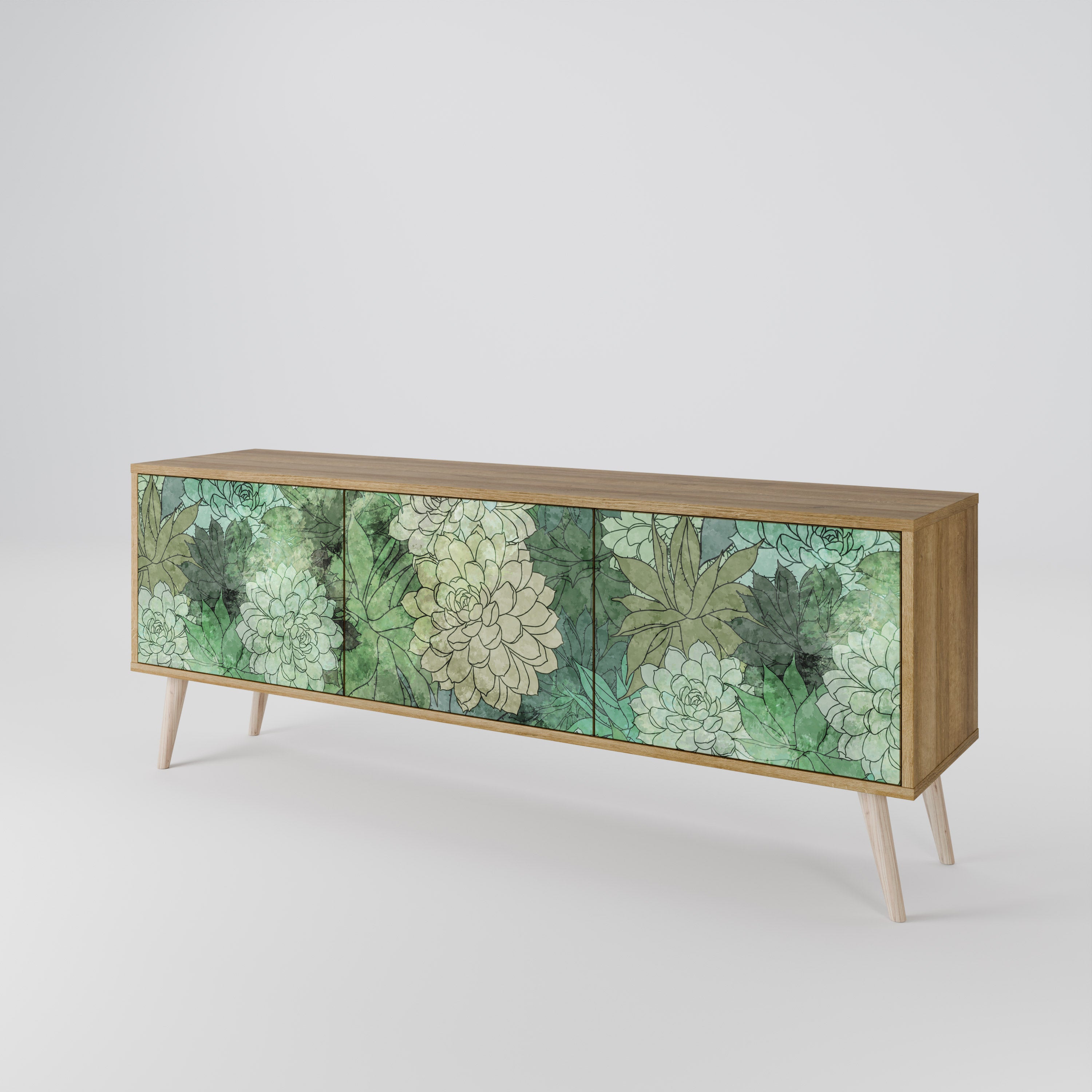 SUCCULENT CLUSTER 3-Door TV Cabinet