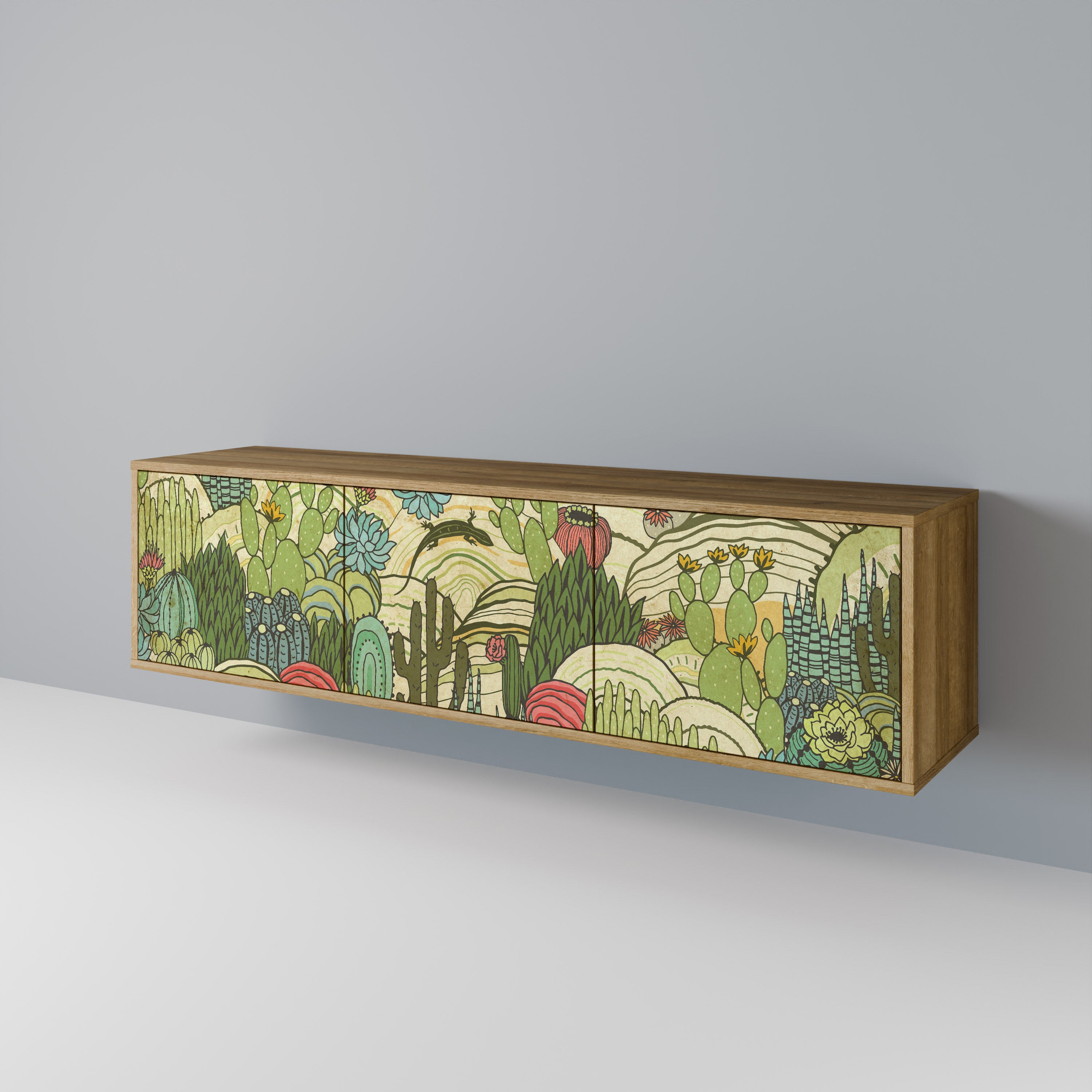 SUCCULENTS KALEIDOSCOPE 3-Door TV Cabinet