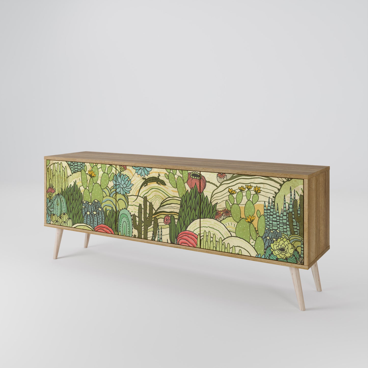SUCCULENTS KALEIDOSCOPE 3-Door TV Cabinet