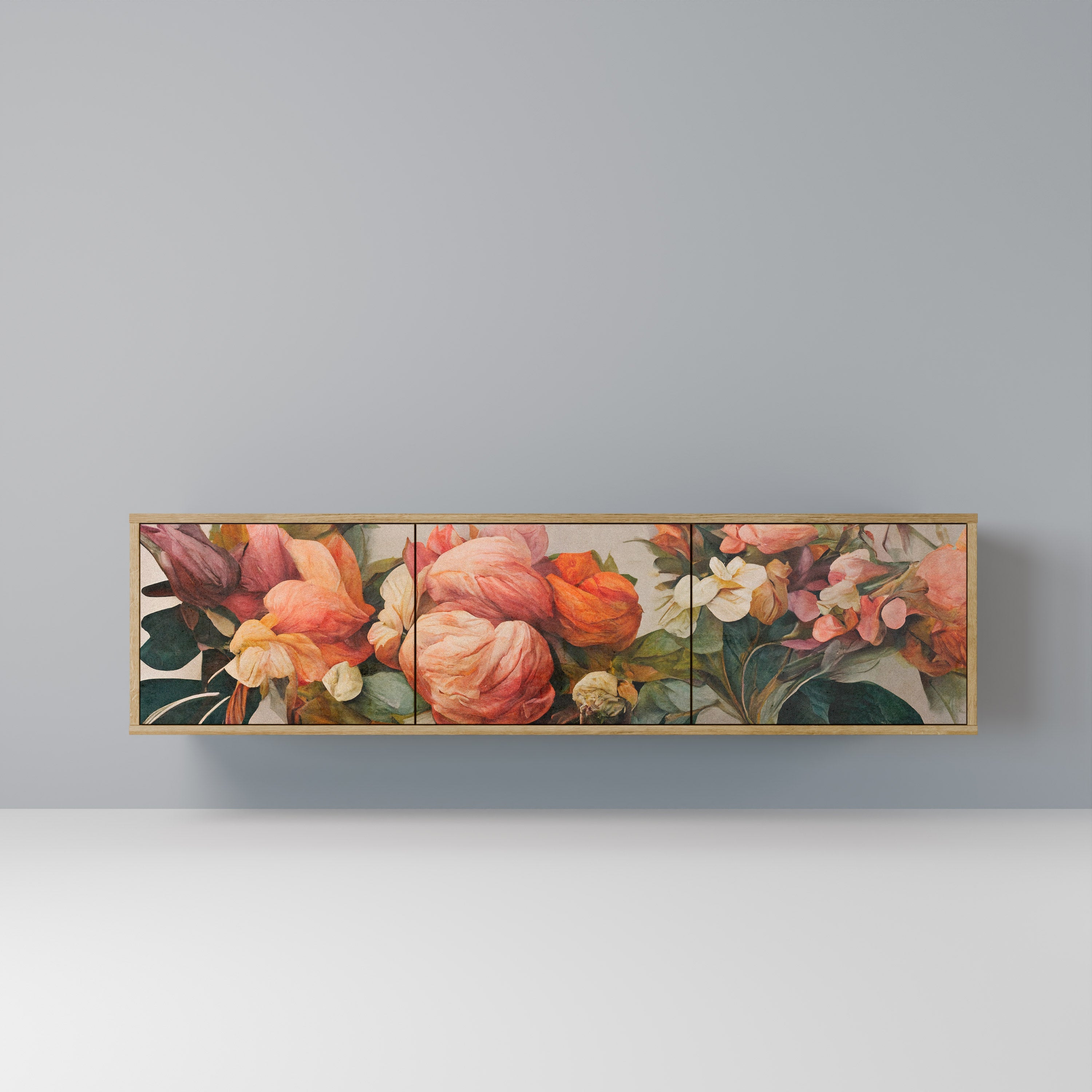 Meuble TV 3 portes STYLISH BEAUTY effet chêne