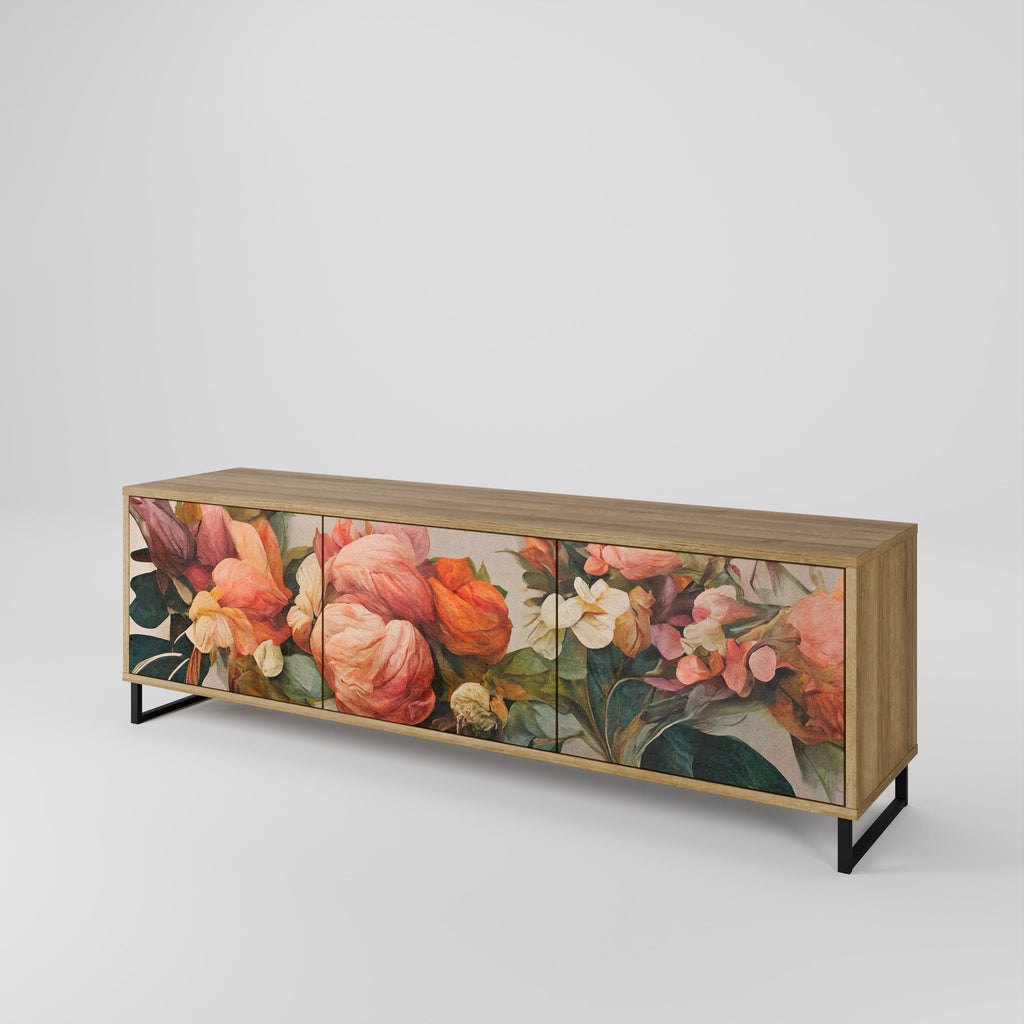 Meuble TV 3 portes STYLISH BEAUTY effet chêne