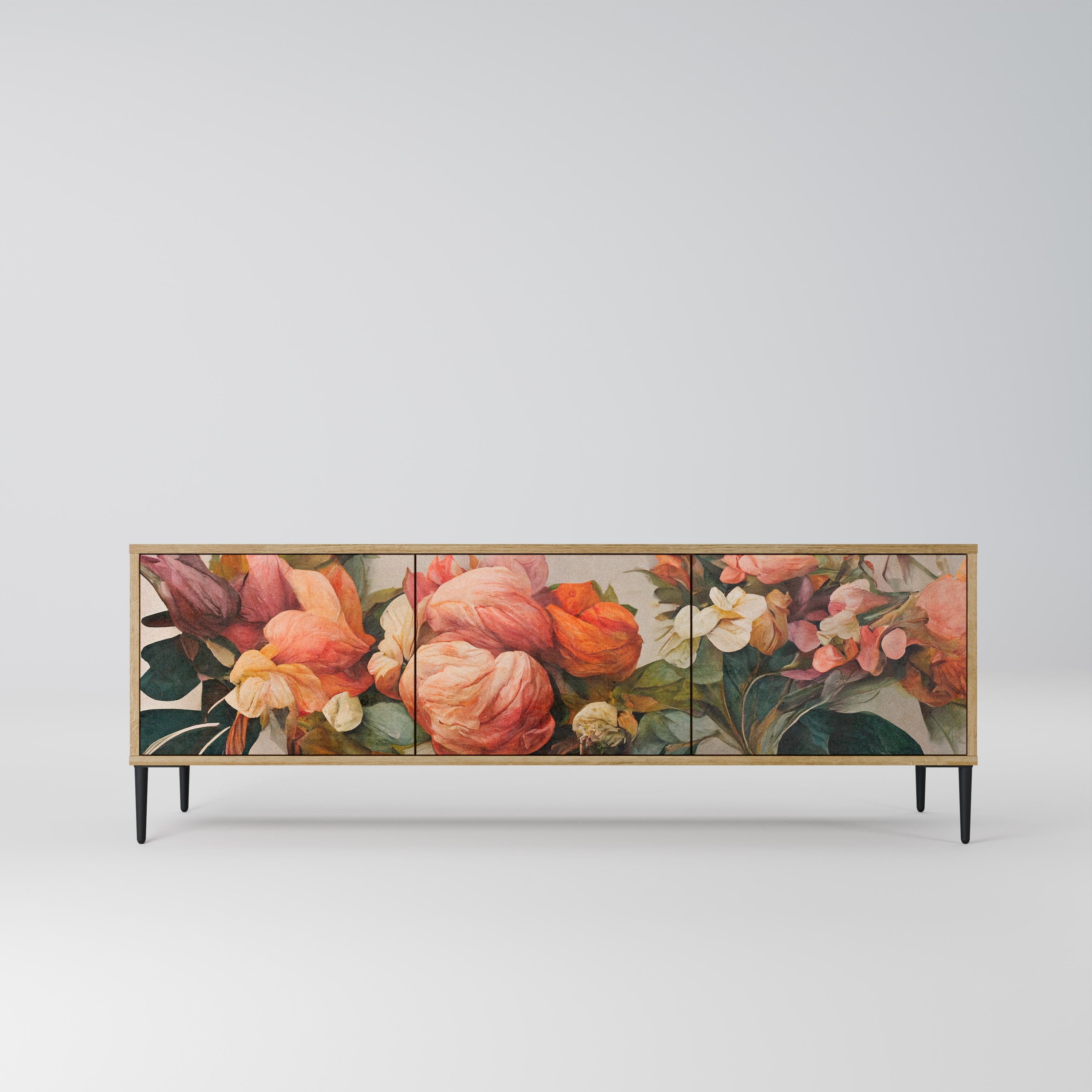 Meuble TV 3 portes STYLISH BEAUTY effet chêne