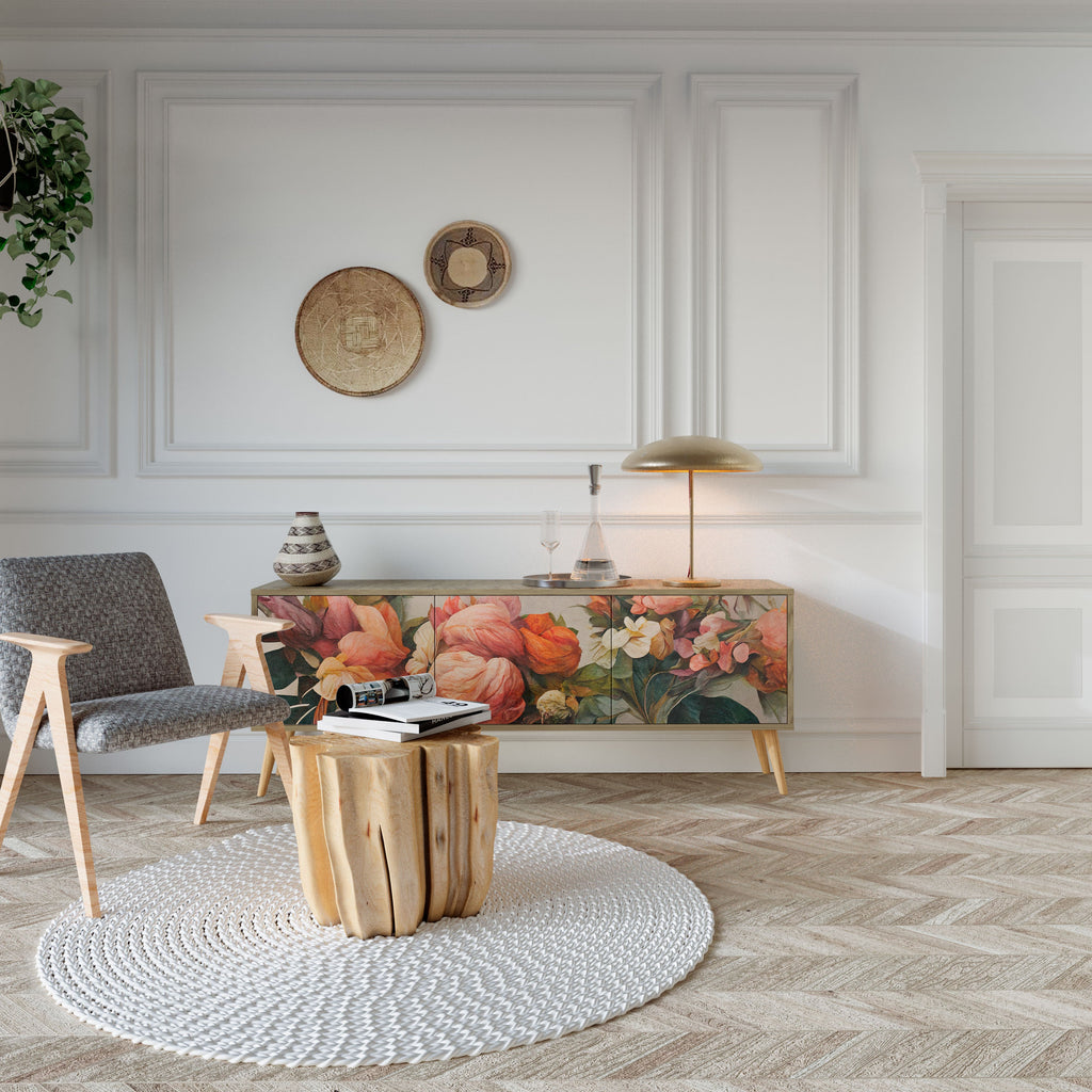 Meuble TV 3 portes STYLISH BEAUTY effet chêne