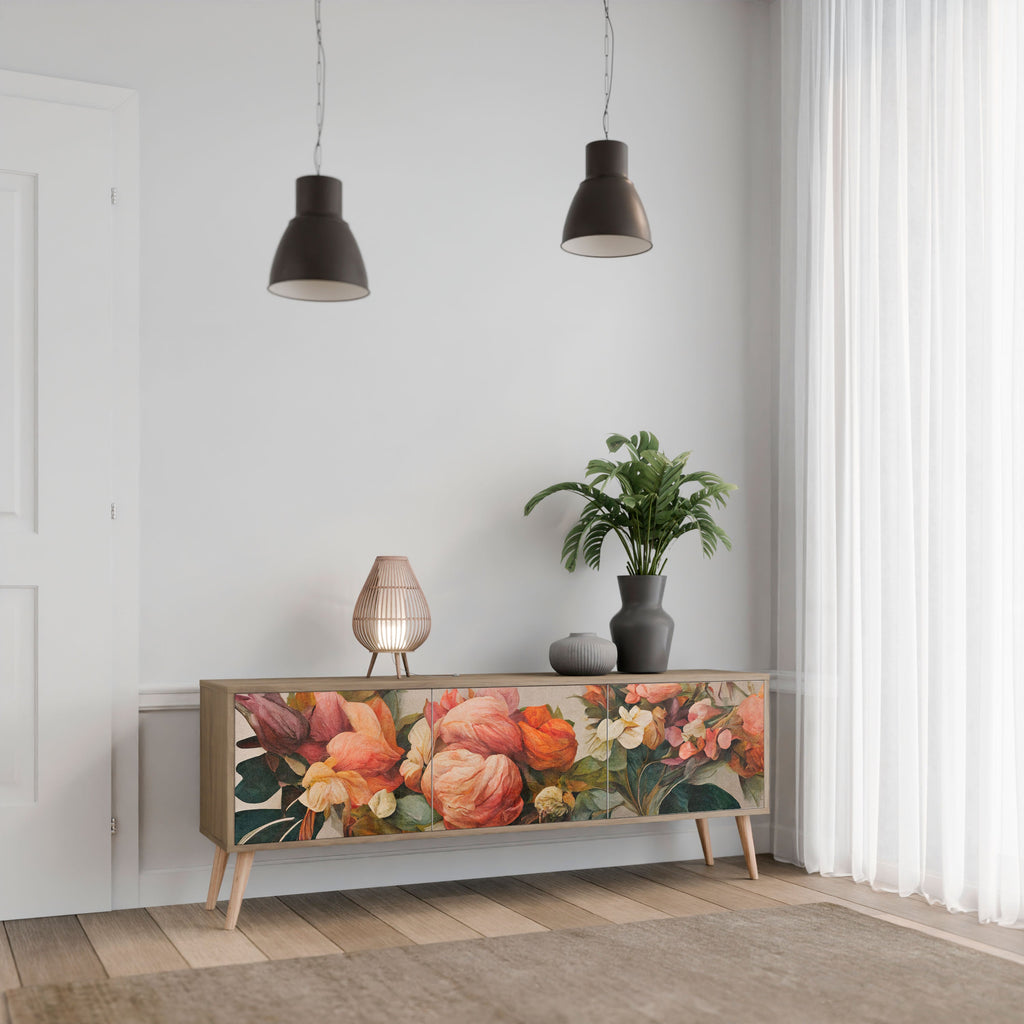 Meuble TV 3 portes STYLISH BEAUTY effet chêne