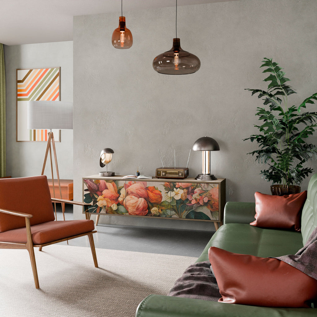 Meuble TV 3 portes STYLISH BEAUTY effet chêne