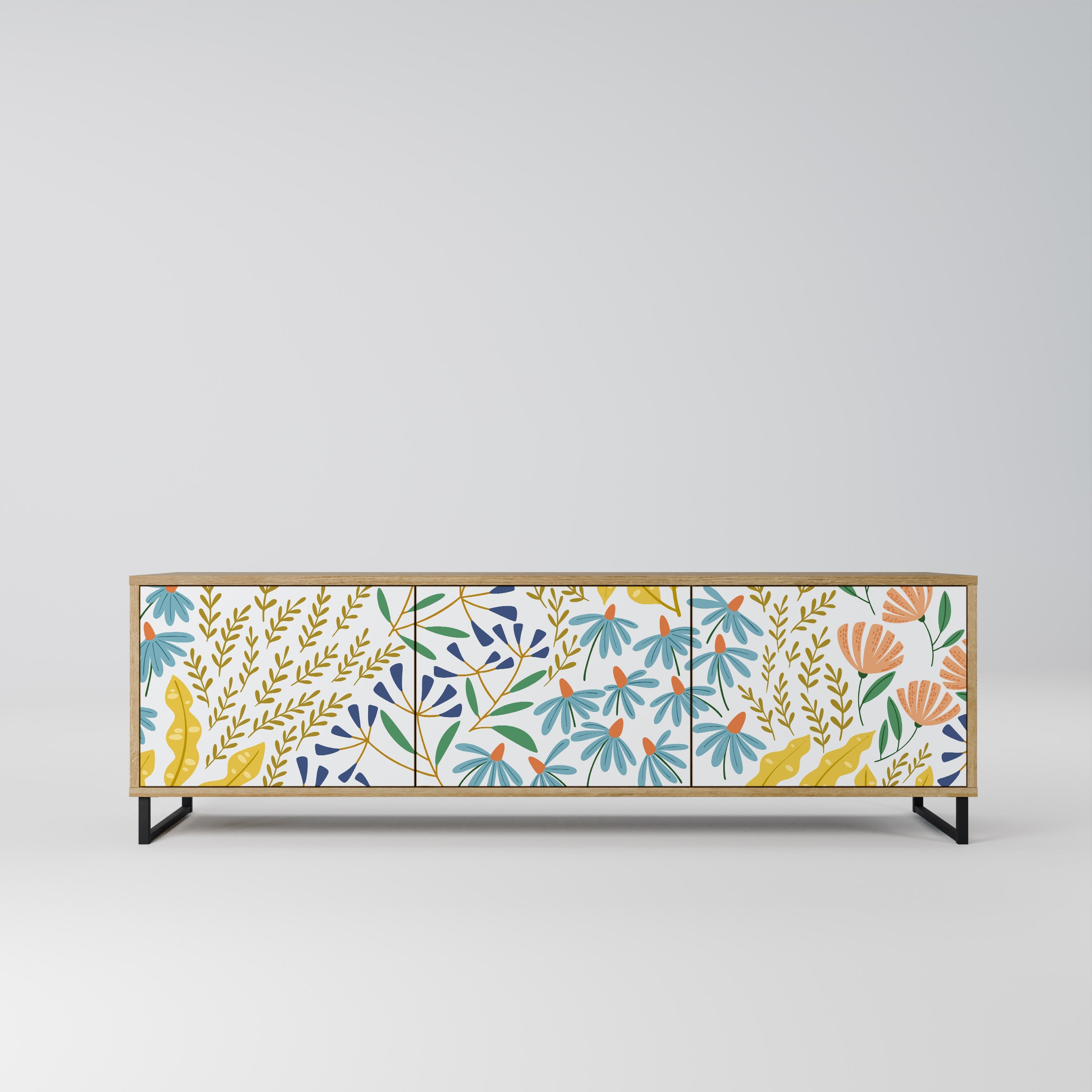 Meuble TV 3 portes HELLO SPRING effet chêne