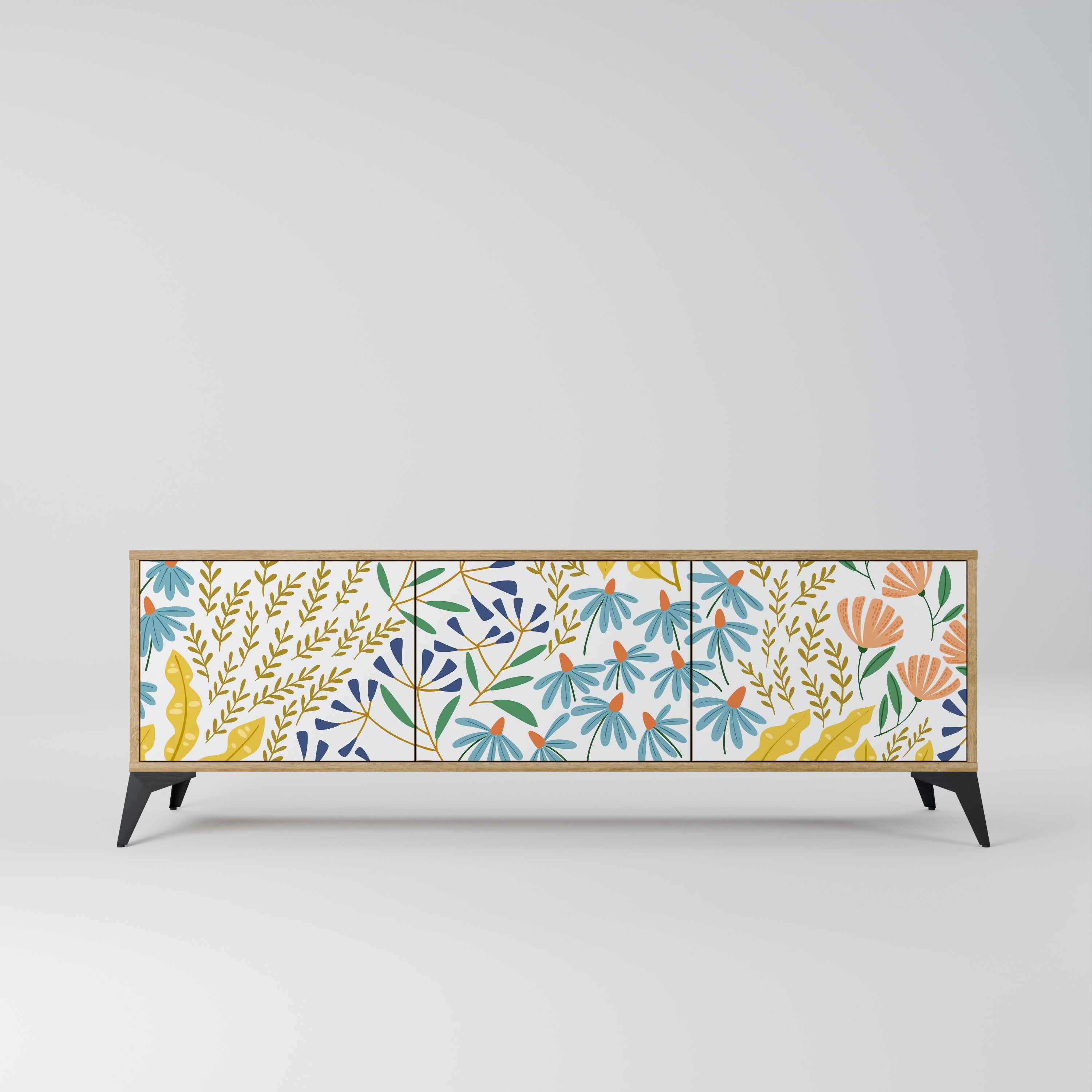 Meuble TV 3 portes HELLO SPRING effet chêne