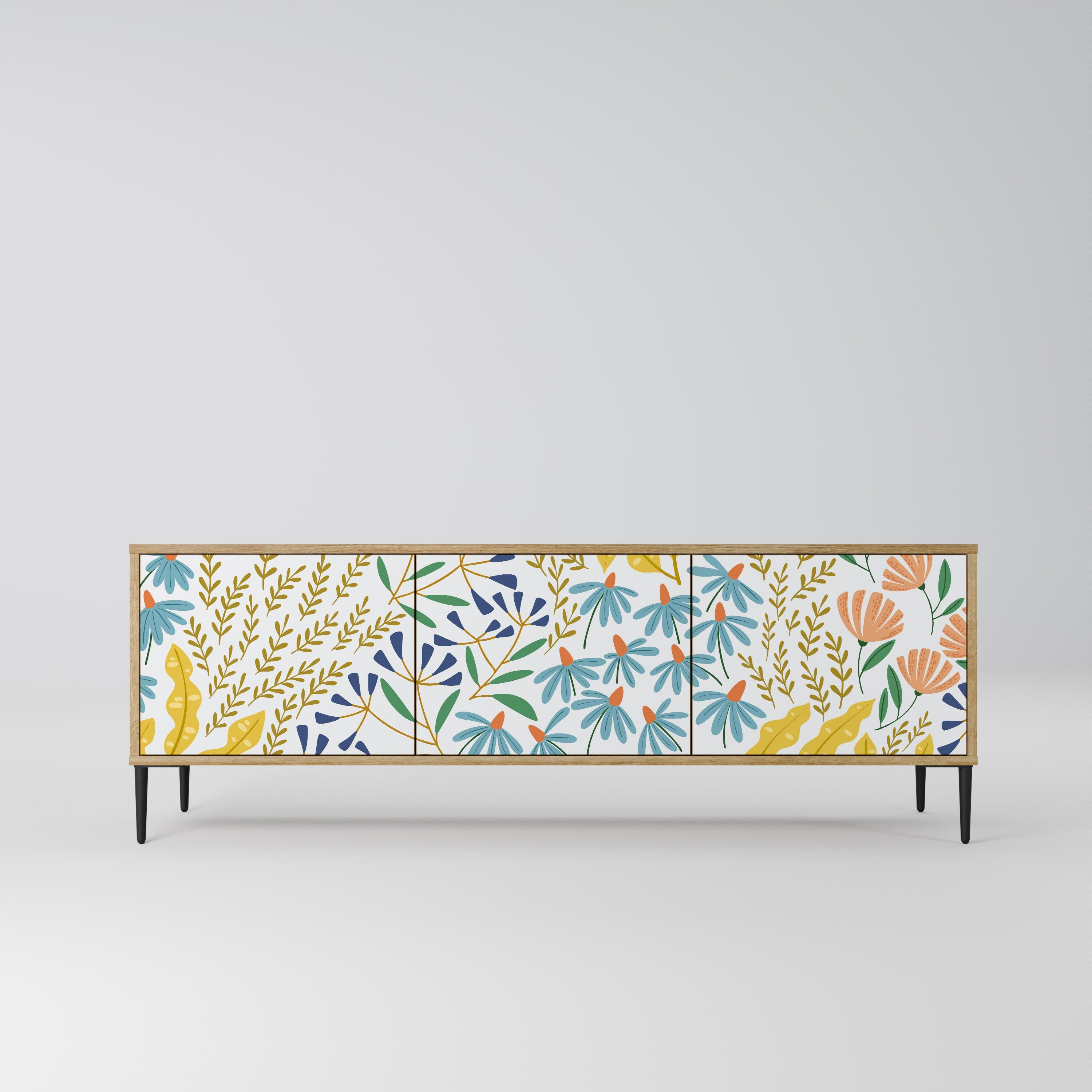 Meuble TV 3 portes HELLO SPRING effet chêne