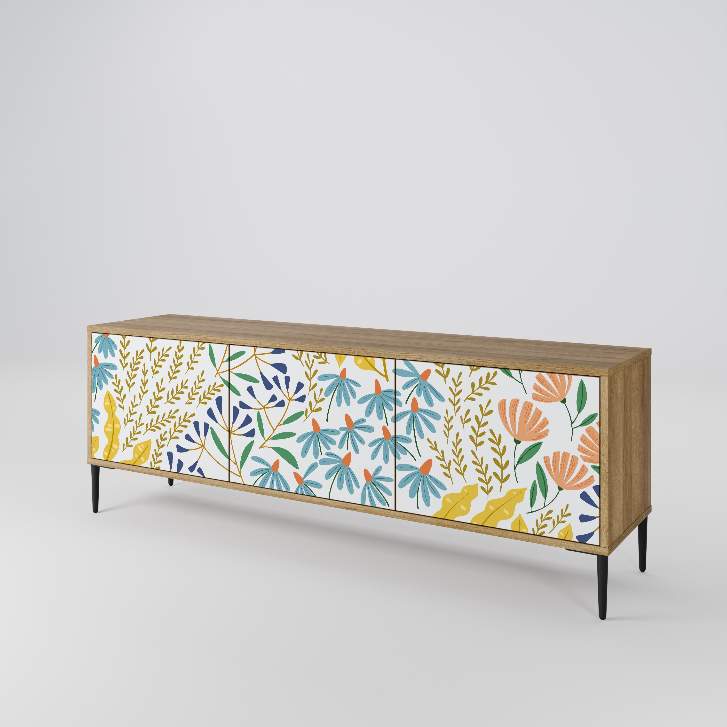 Meuble TV 3 portes HELLO SPRING effet chêne