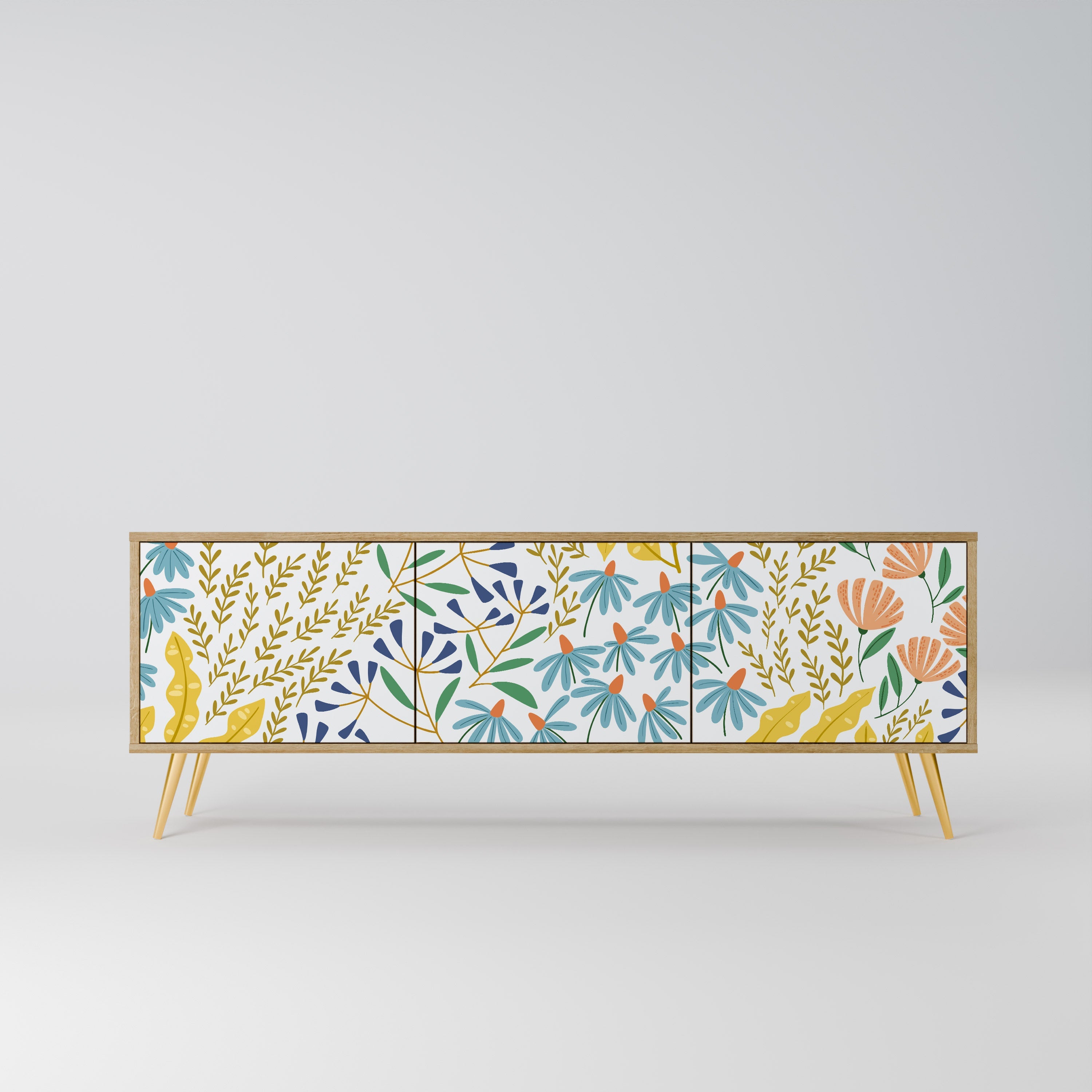 Meuble TV 3 portes HELLO SPRING effet chêne