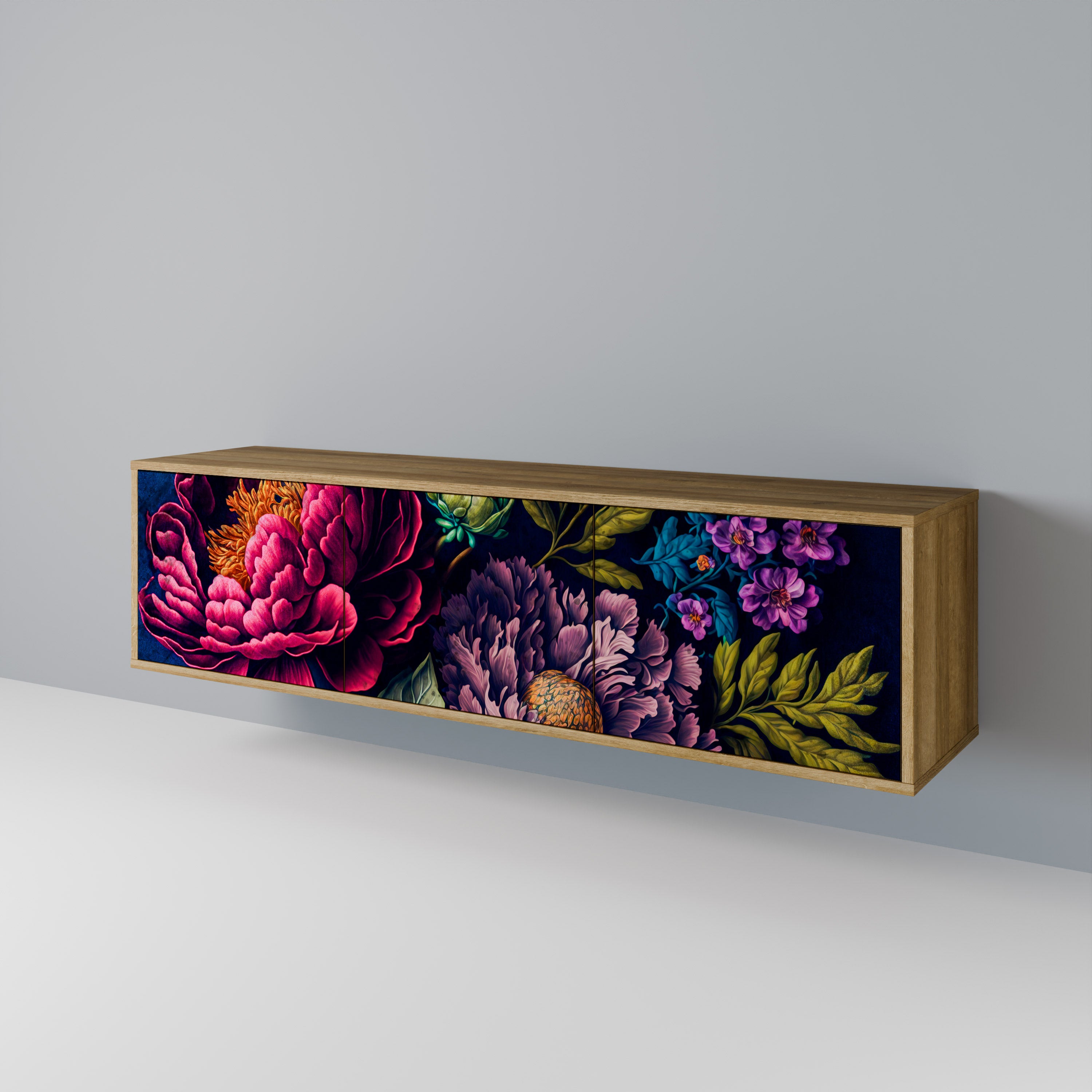 BLOOMING ELEGANCE 3-Door TV Cabinet