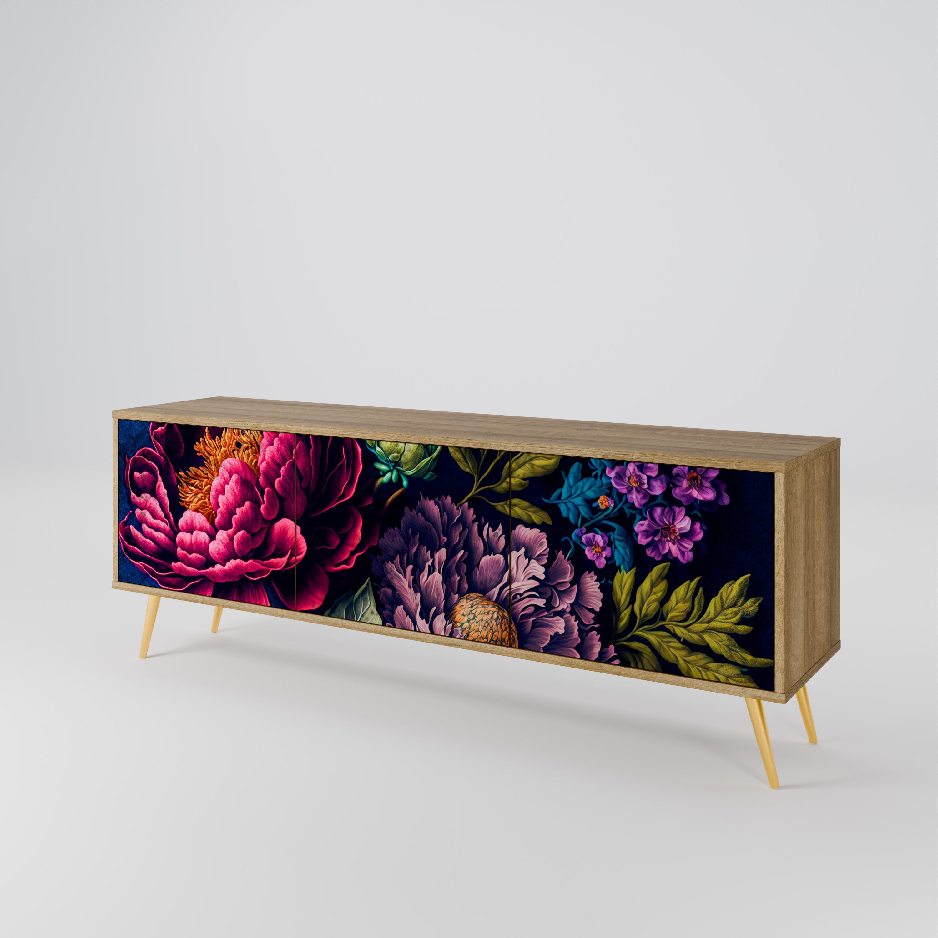 BLOOMING ELEGANCE 3-Door TV Cabinet