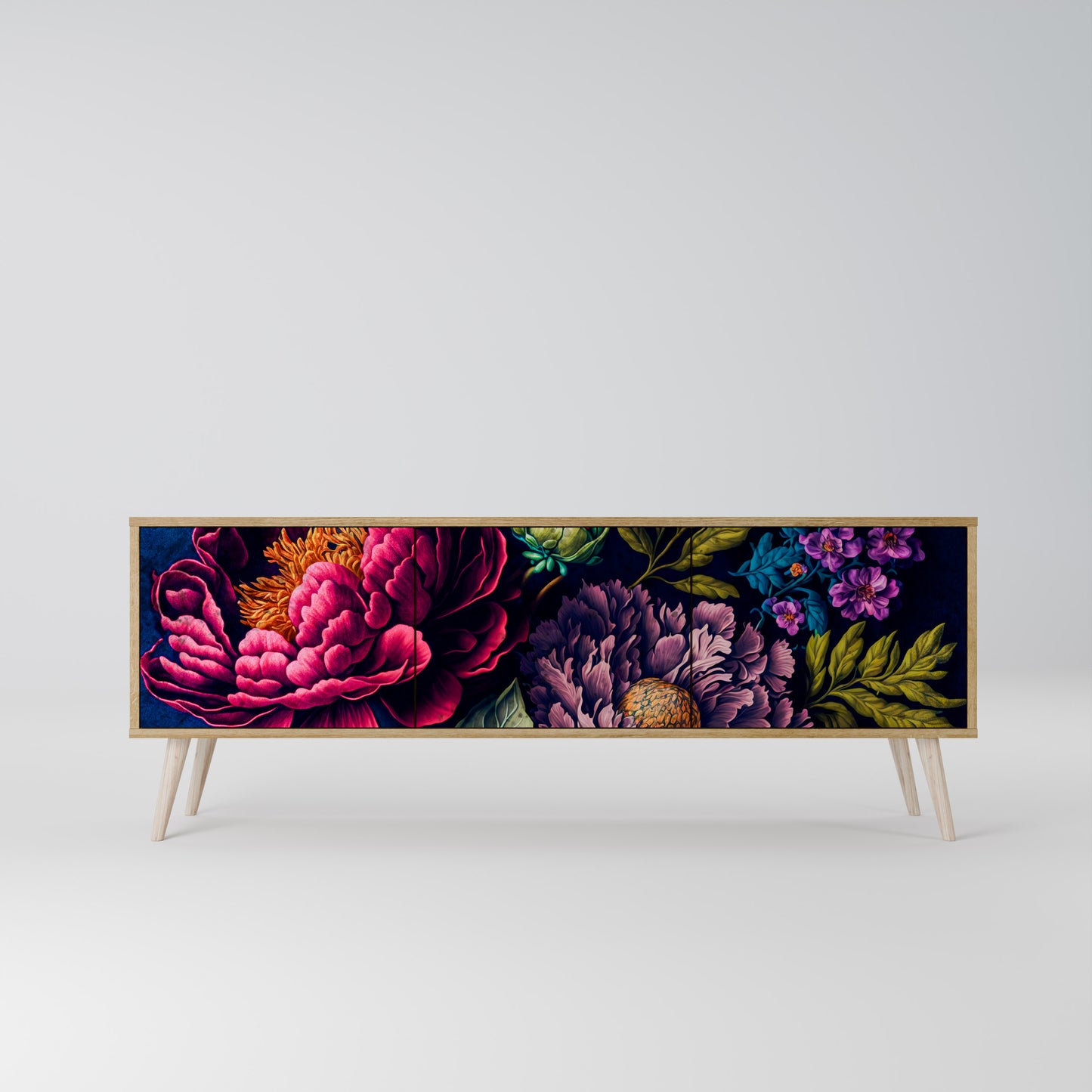 BLOOMING ELEGANCE 3-Door TV Cabinet
