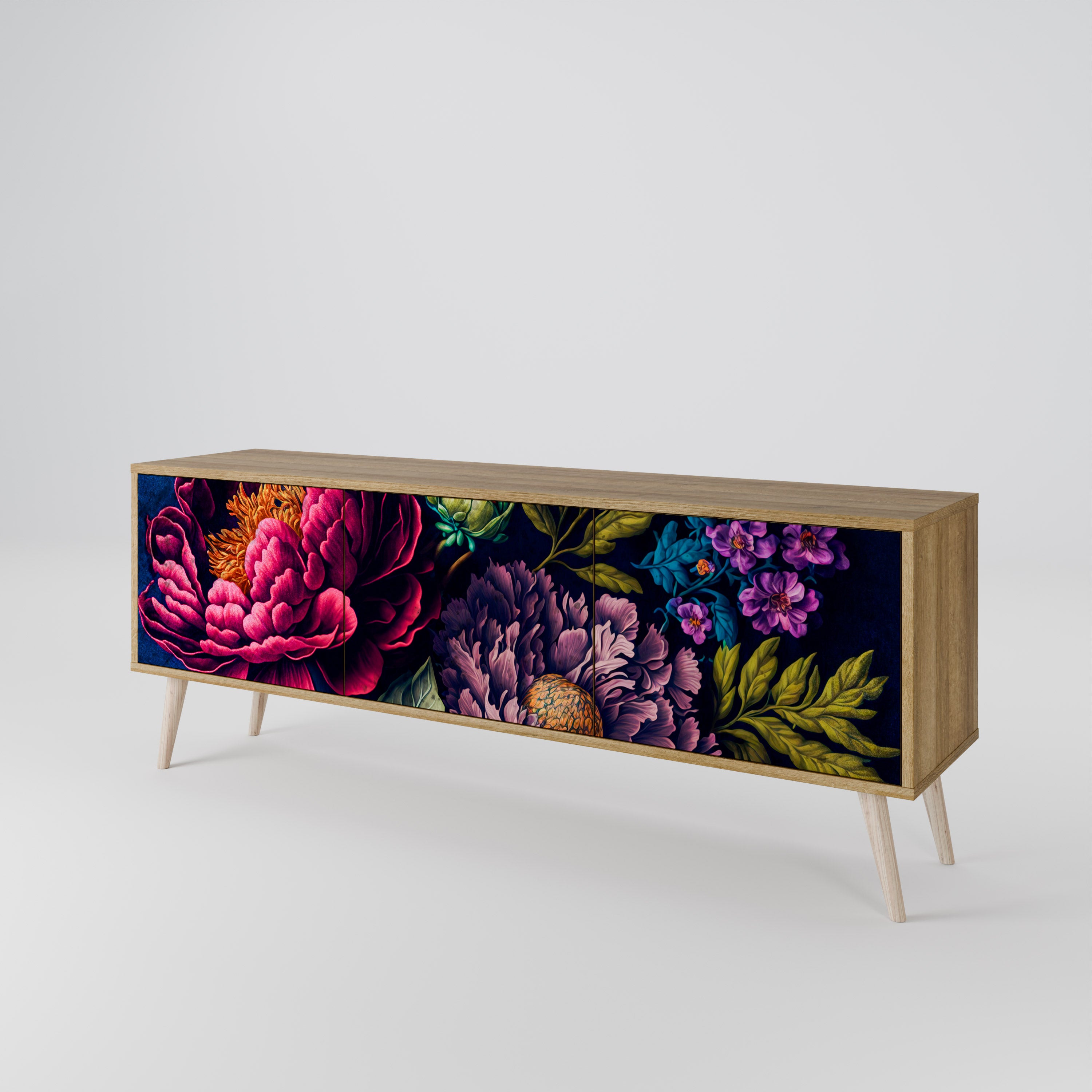 BLOOMING ELEGANCE 3-Door TV Cabinet