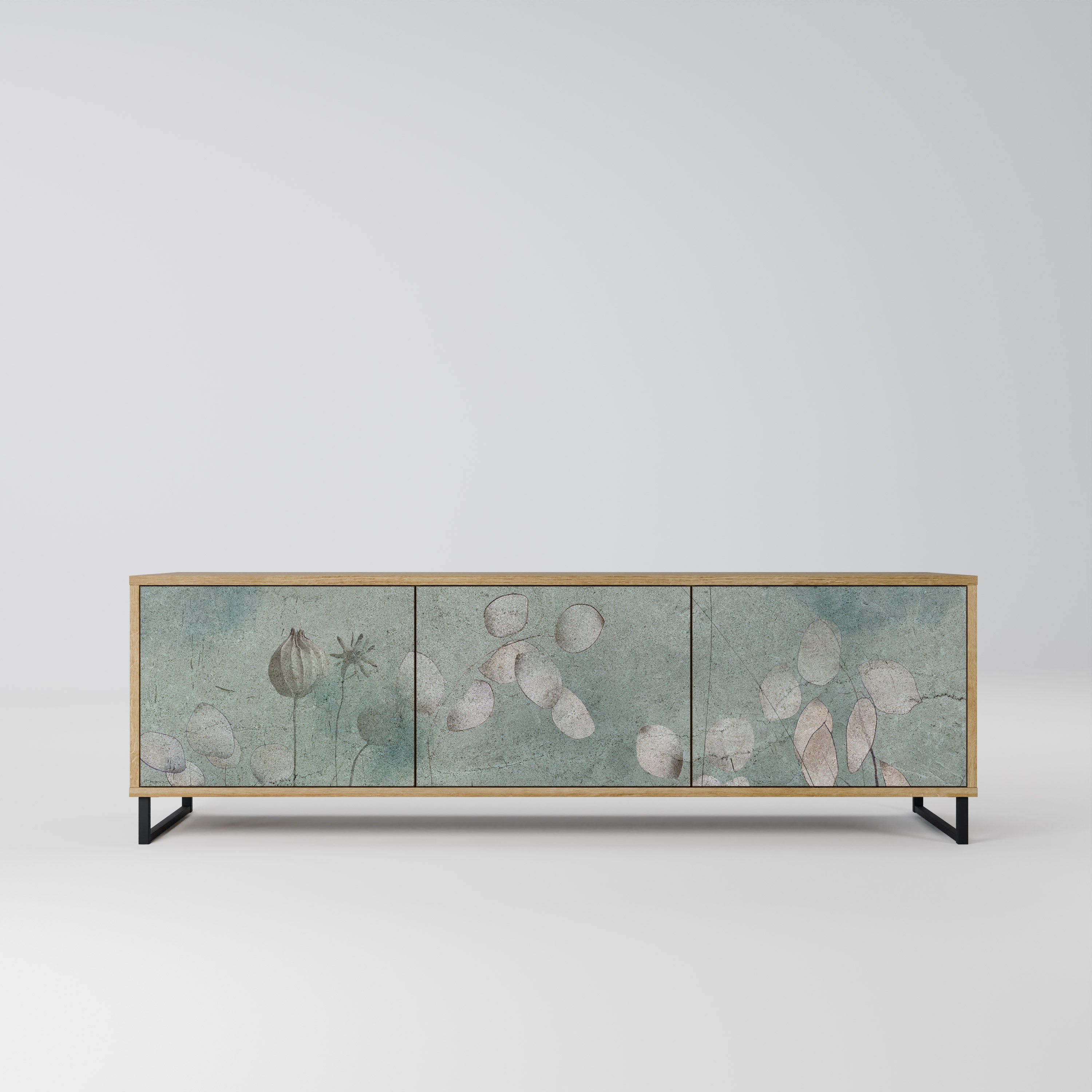 Meuble TV 3 portes NIGHT LADY effet chêne