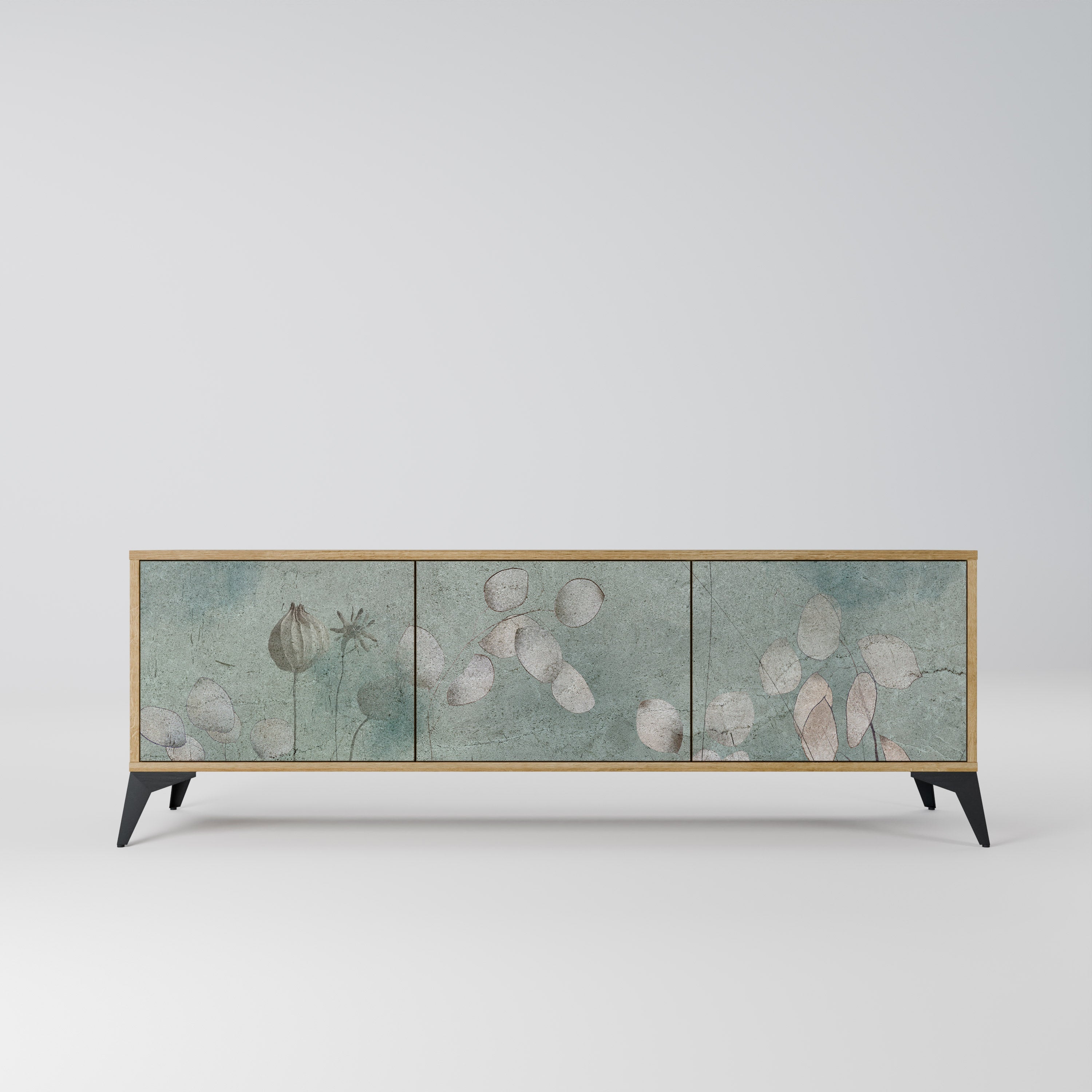 Meuble TV 3 portes NIGHT LADY effet chêne