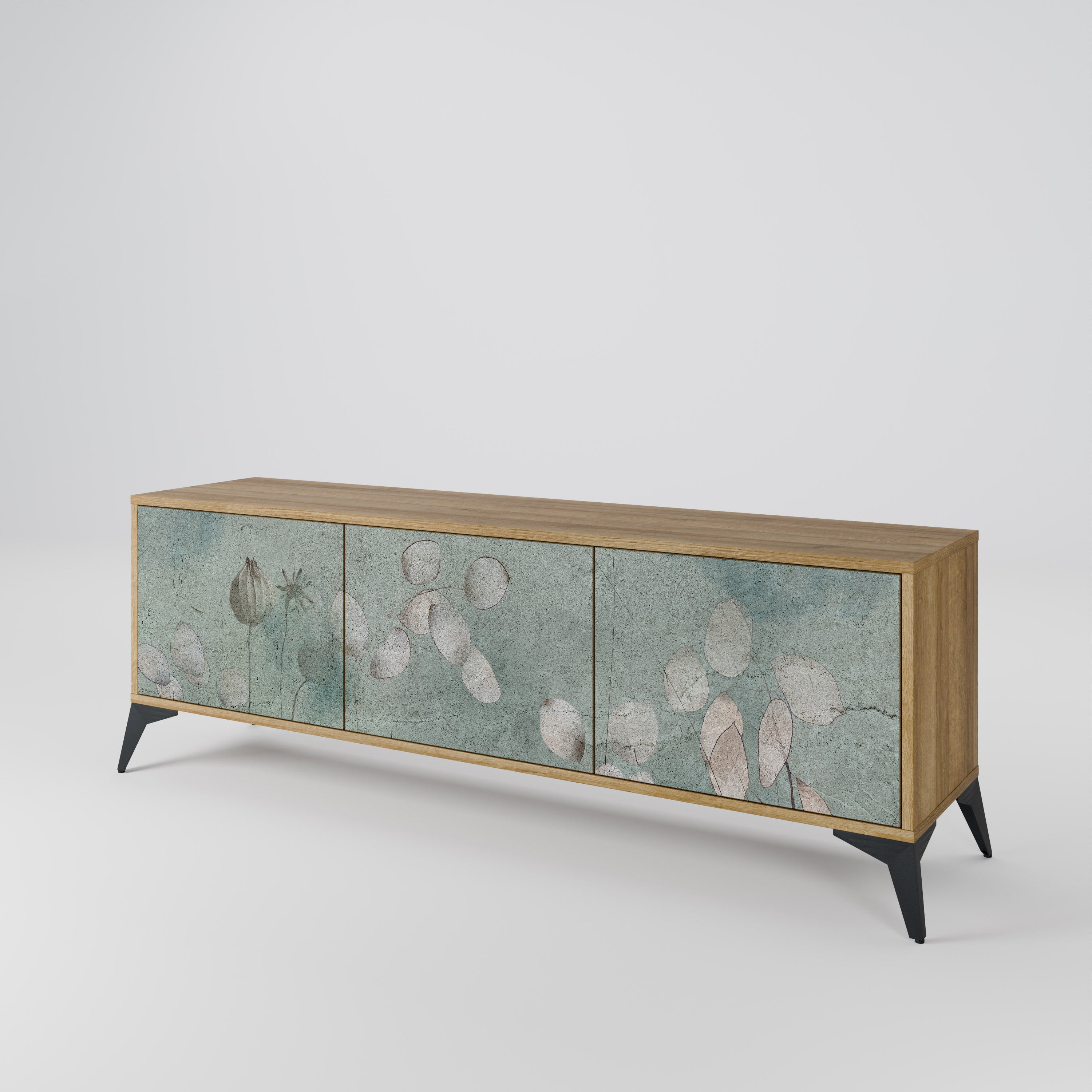 Meuble TV 3 portes NIGHT LADY effet chêne