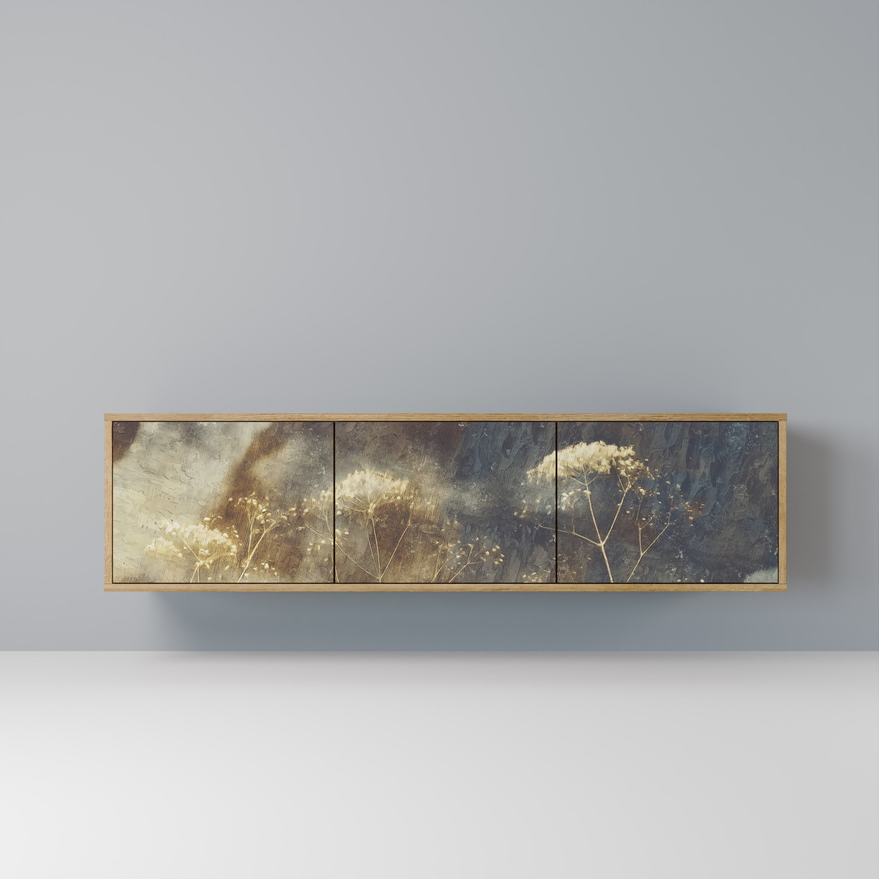 Meuble TV 3 portes GENTLE POWER effet chêne