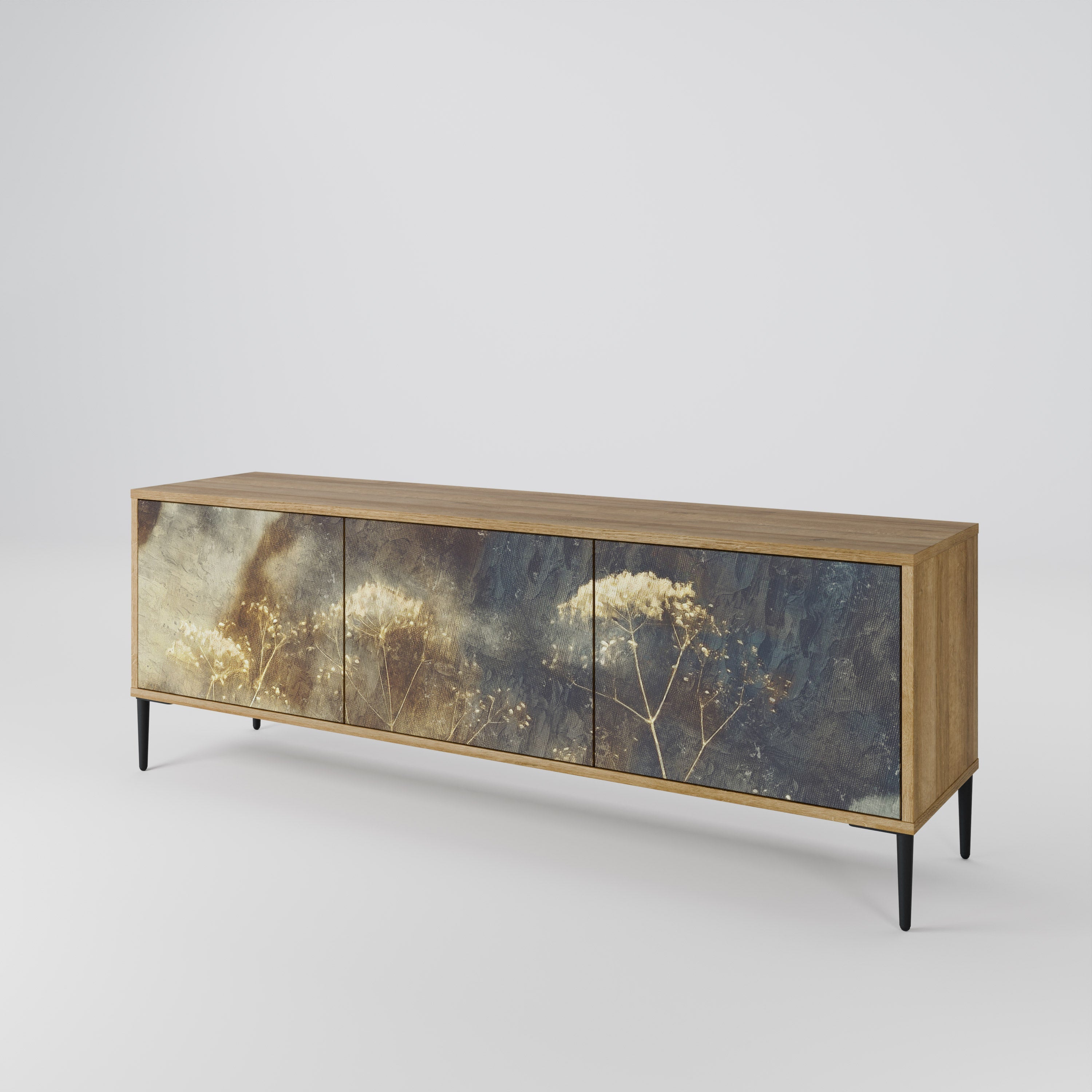 Meuble TV 3 portes GENTLE POWER effet chêne