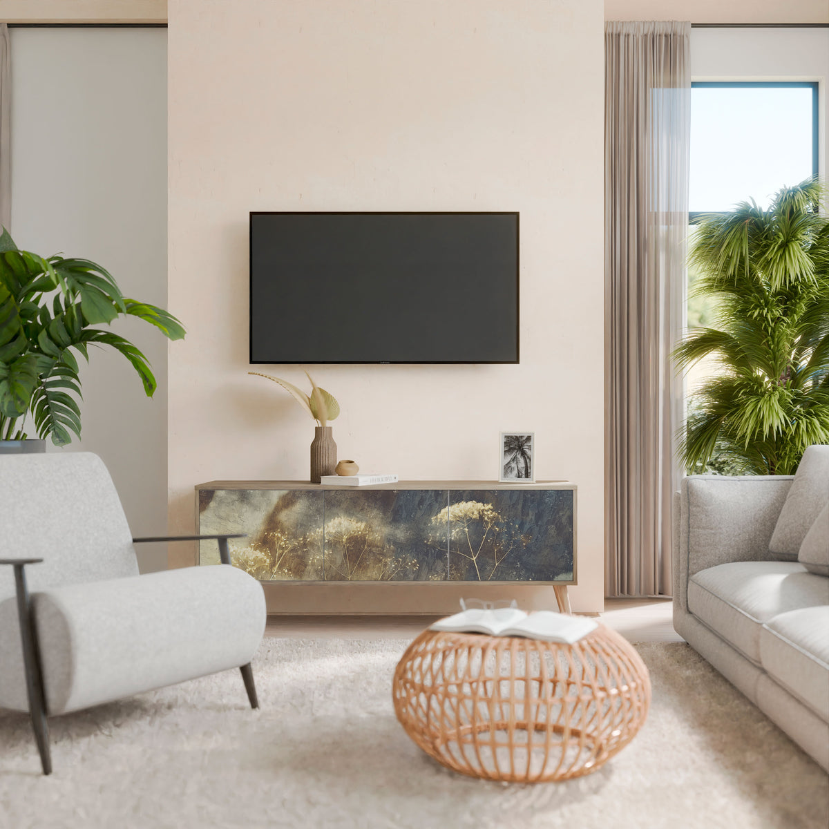 GENTLE POWER 3-Door TV Cabinet