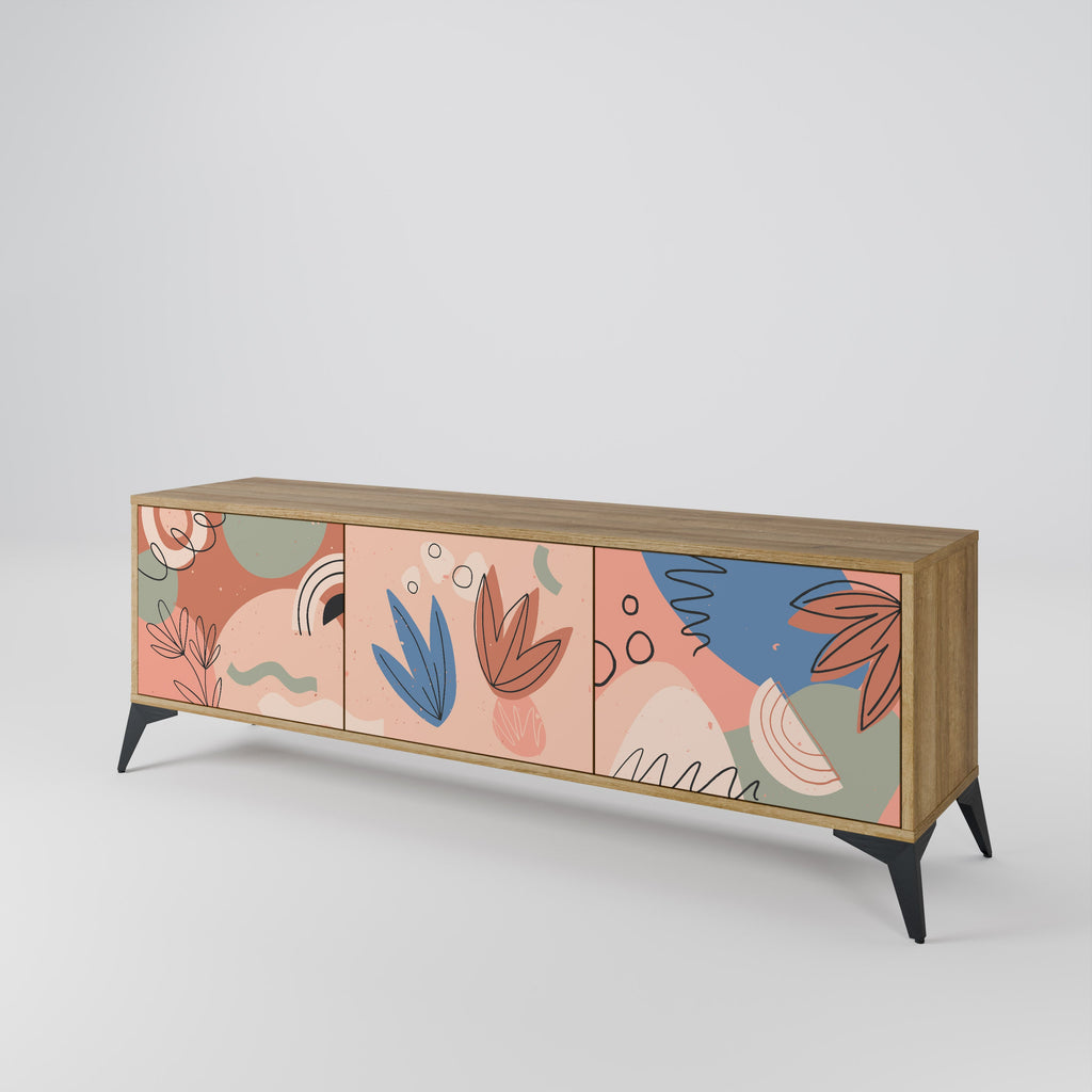 Meuble TV 3 portes PASTEL DESTINY effet chêne
